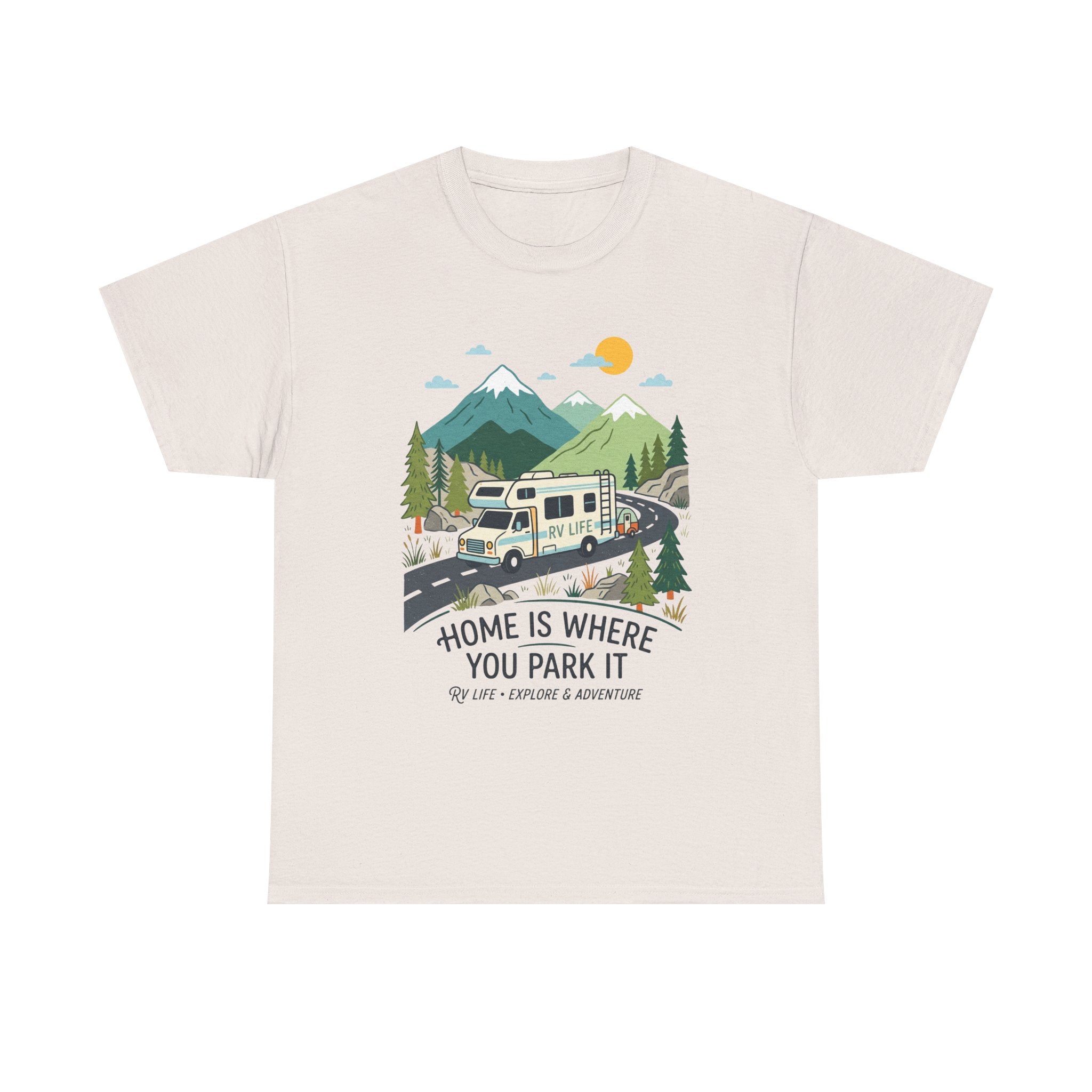 RV Camping T‑Shirt — "Home Is Where You Park It" Mountain Camper Tee