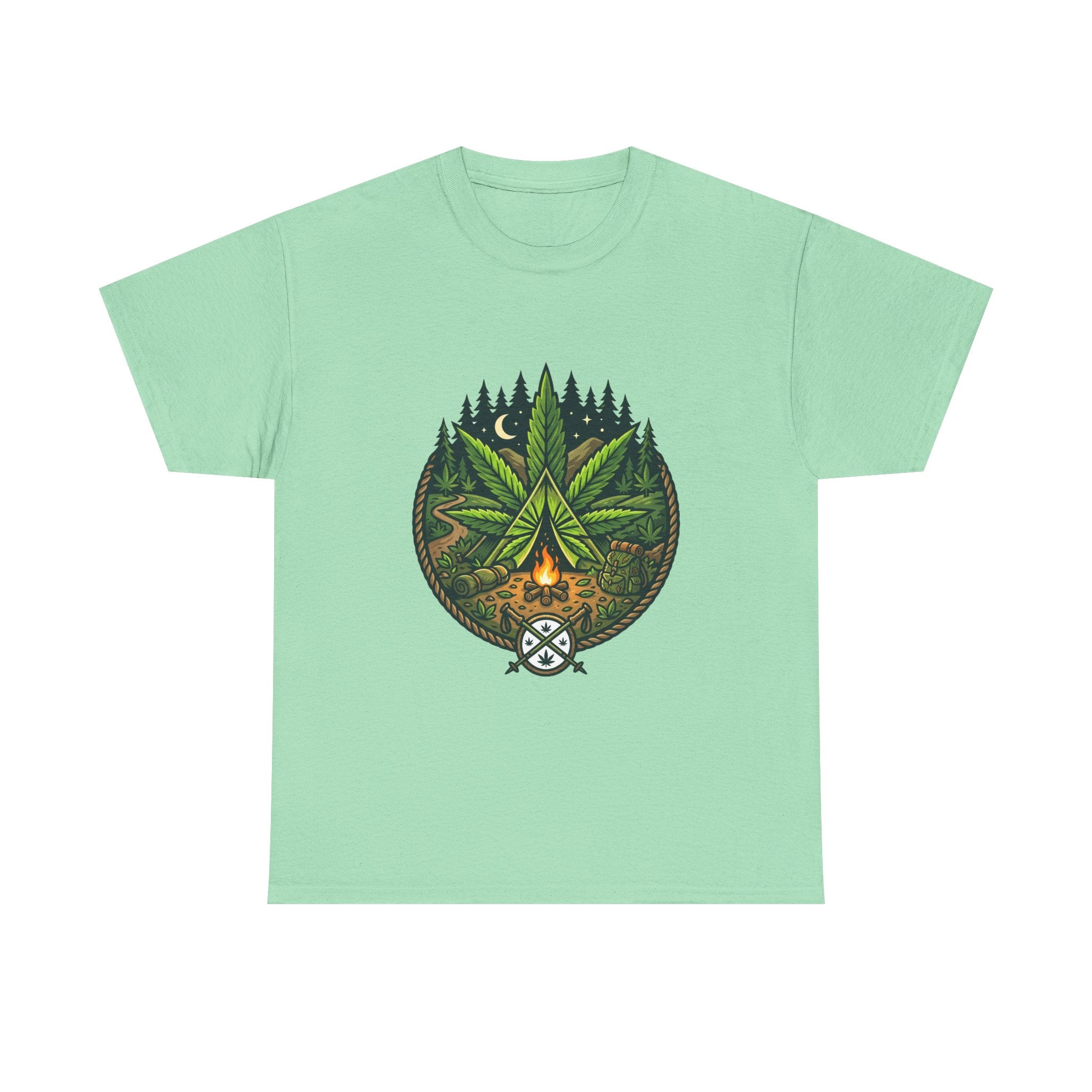 T-Shirt — Campfire Cannabis Leaf Graphic Tee