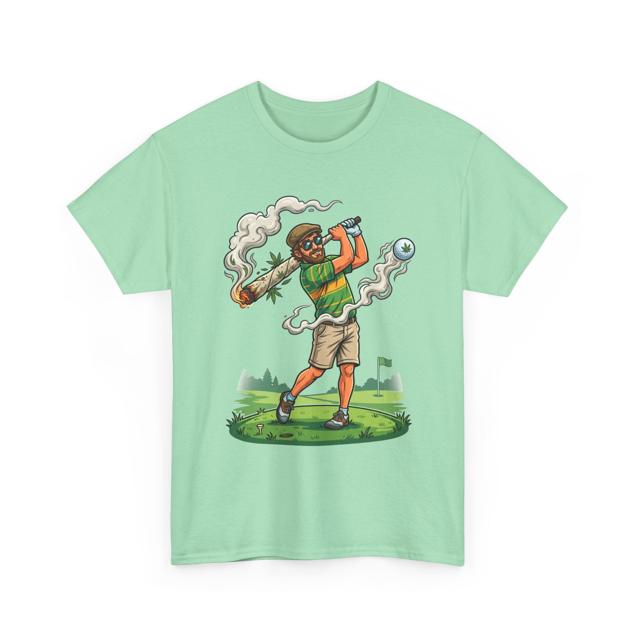 Golf Golfer Weed Smoking Club T-Shirt — Funny Golf Graphic Tee