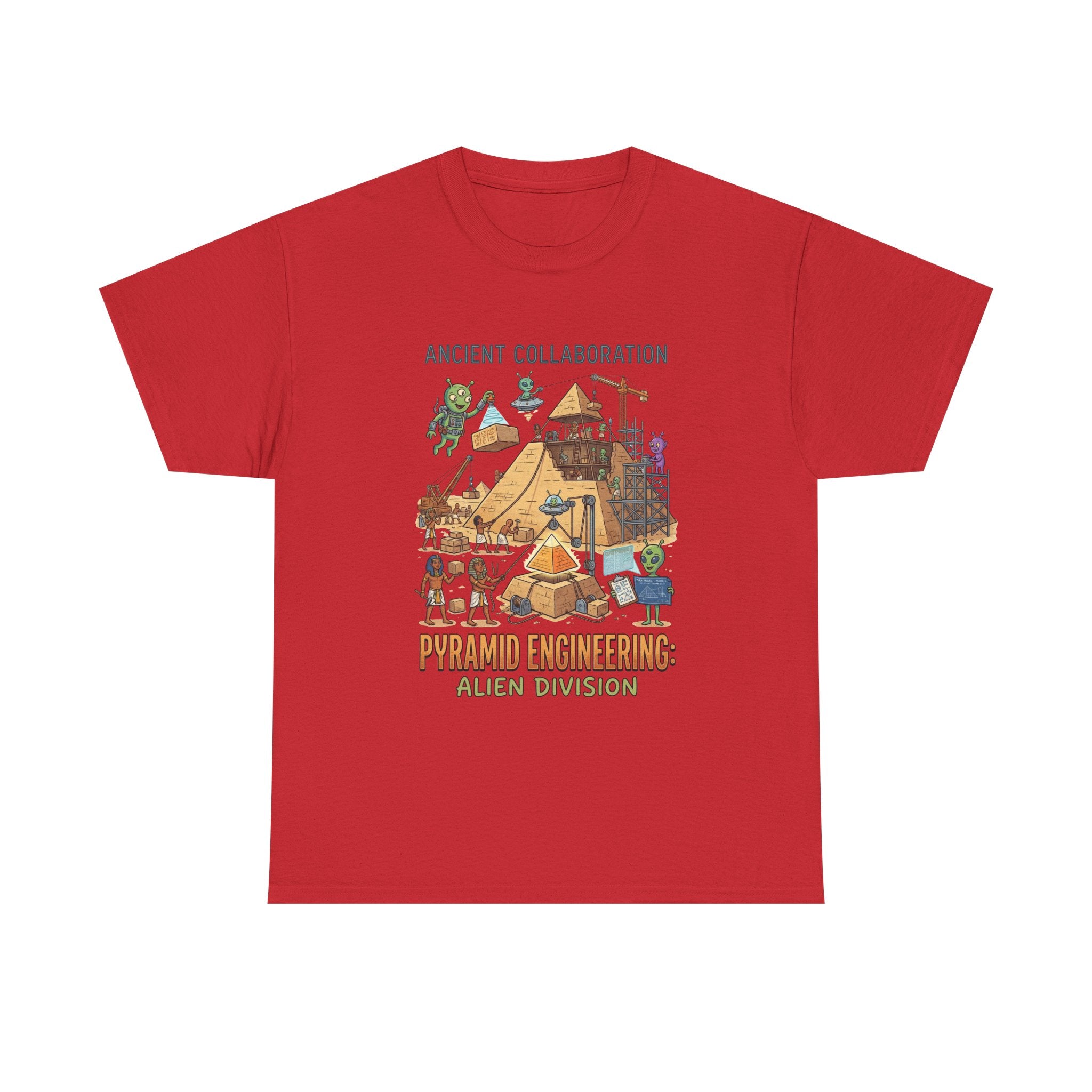 Pyramid Engineering Tee — "Ancient Collaboration" Alien Division Graphic Shirt