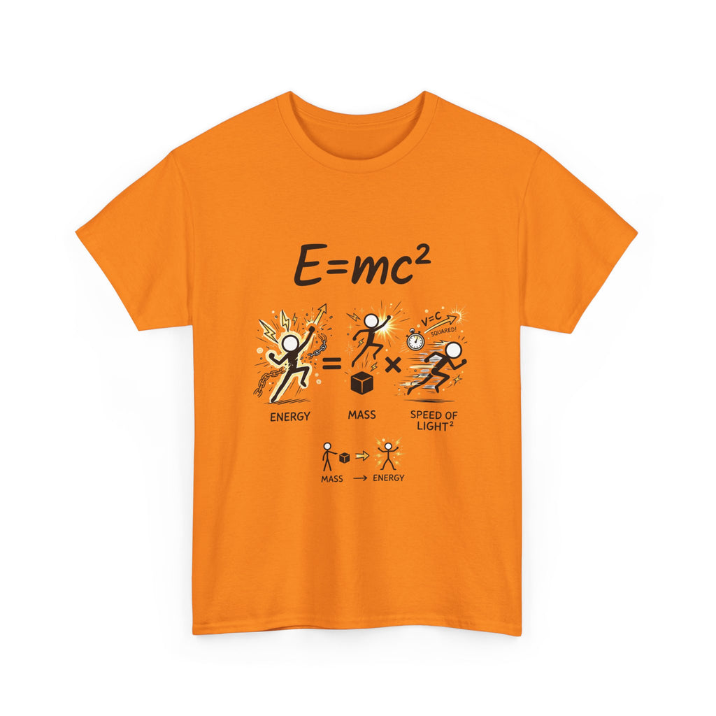 E=mc Illustrated Science T-Shirt — Funny Energy Mass Speed of Light Tee