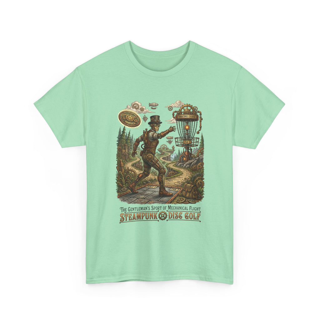 Steampunk Disc Golf T‑Shirt — Vintage Aeronautic Course Graphic Tee