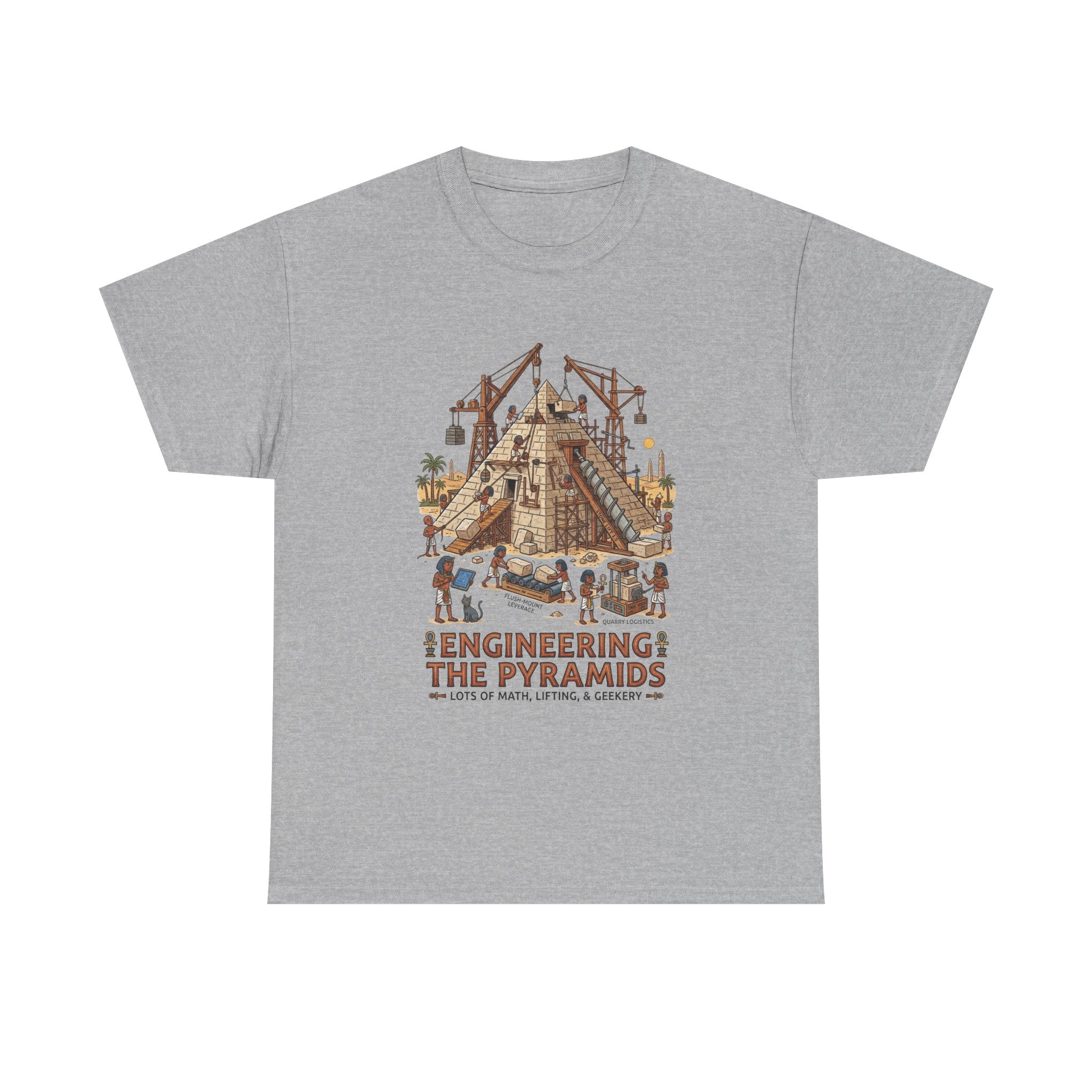 Pyramids Engineering T-Shirt – Vintage Egypt Construction Graphic Tee
