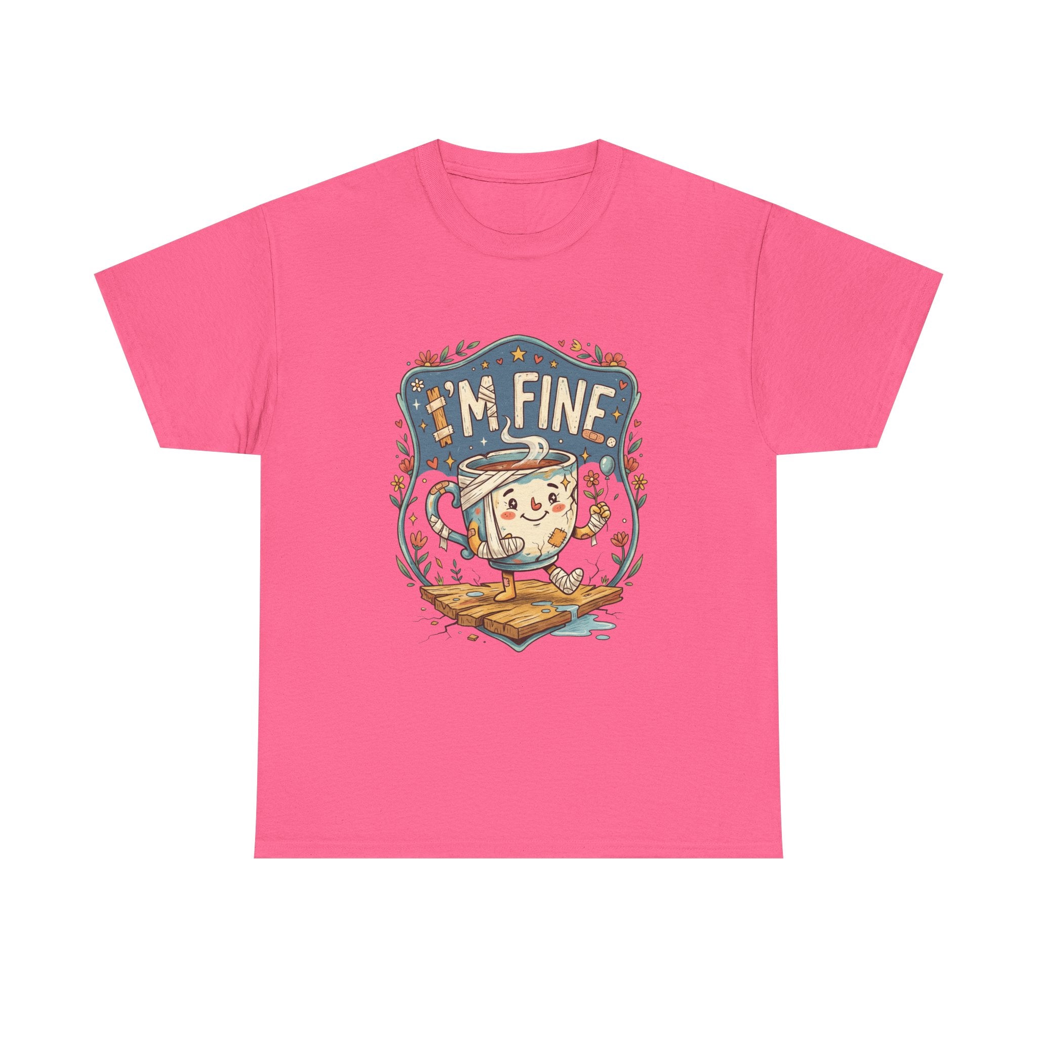 T-Shirt - 'I'm Fine' Cute Kettle Graphic Tee, Cozy Tea Lover Gift