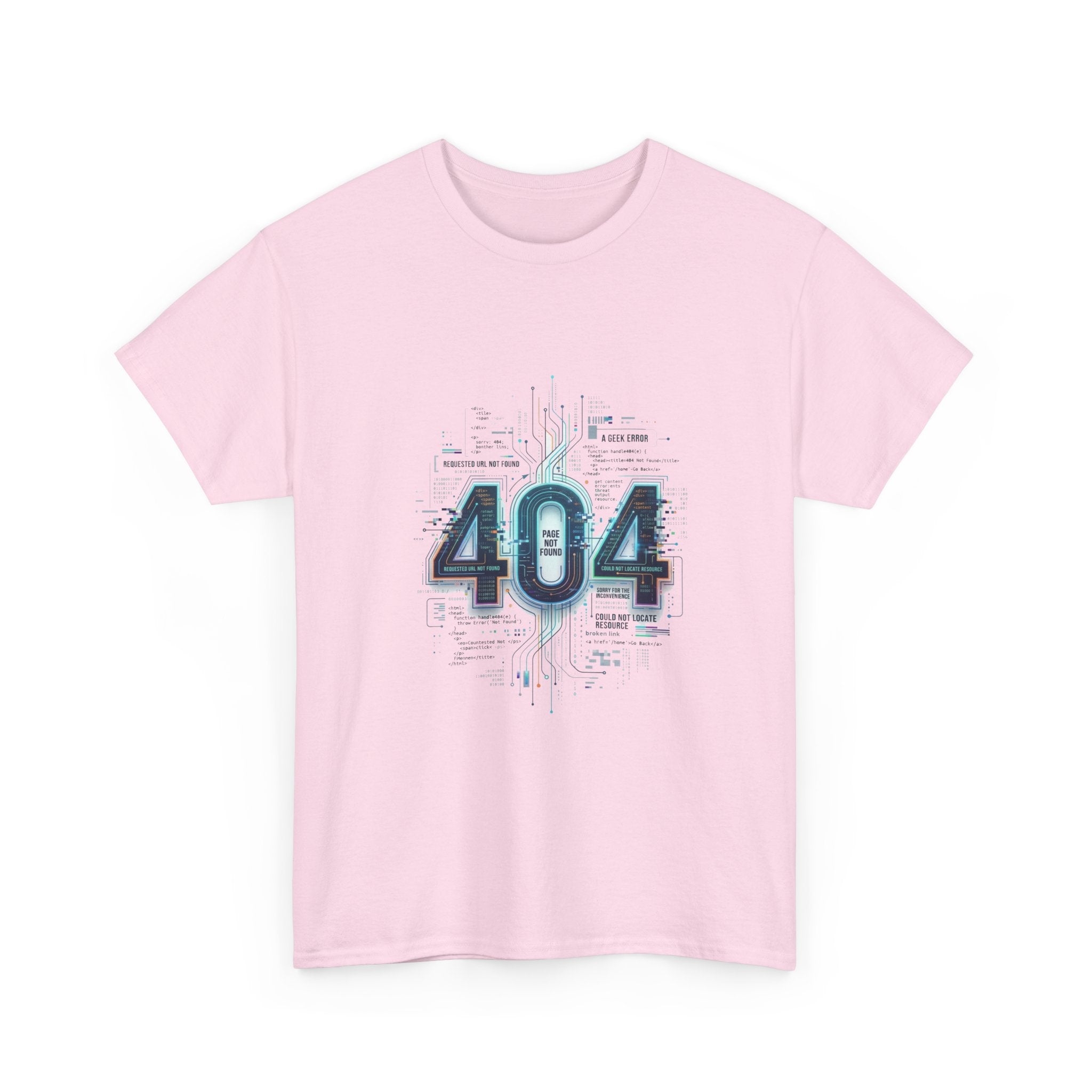 404 Error Tech Graphic Tee — Retro Cyber Glitch Computer Shirt