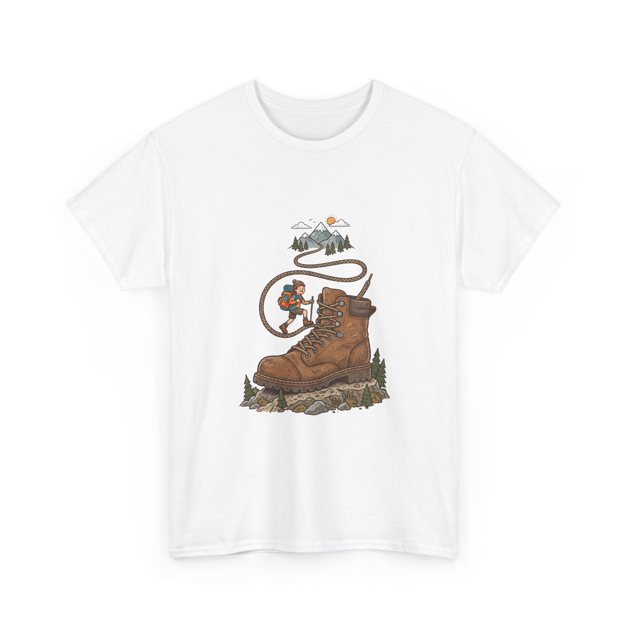 Hiking Boot Adventure Graphic Tee — Outdoor Trail Camper Shirt