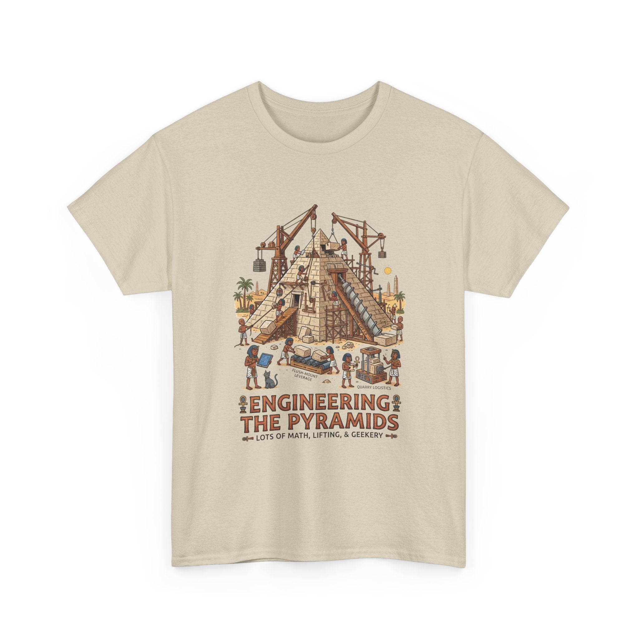 Pyramids Engineering T-Shirt – Vintage Egypt Construction Graphic Tee
