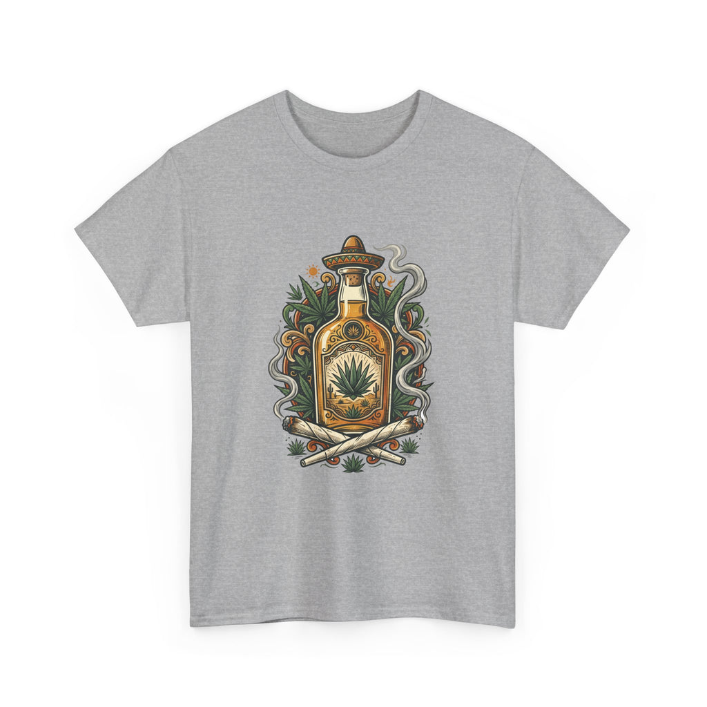 Tequila Bottle Graphic Tee — Agave Spirit Illustration T-Shirt