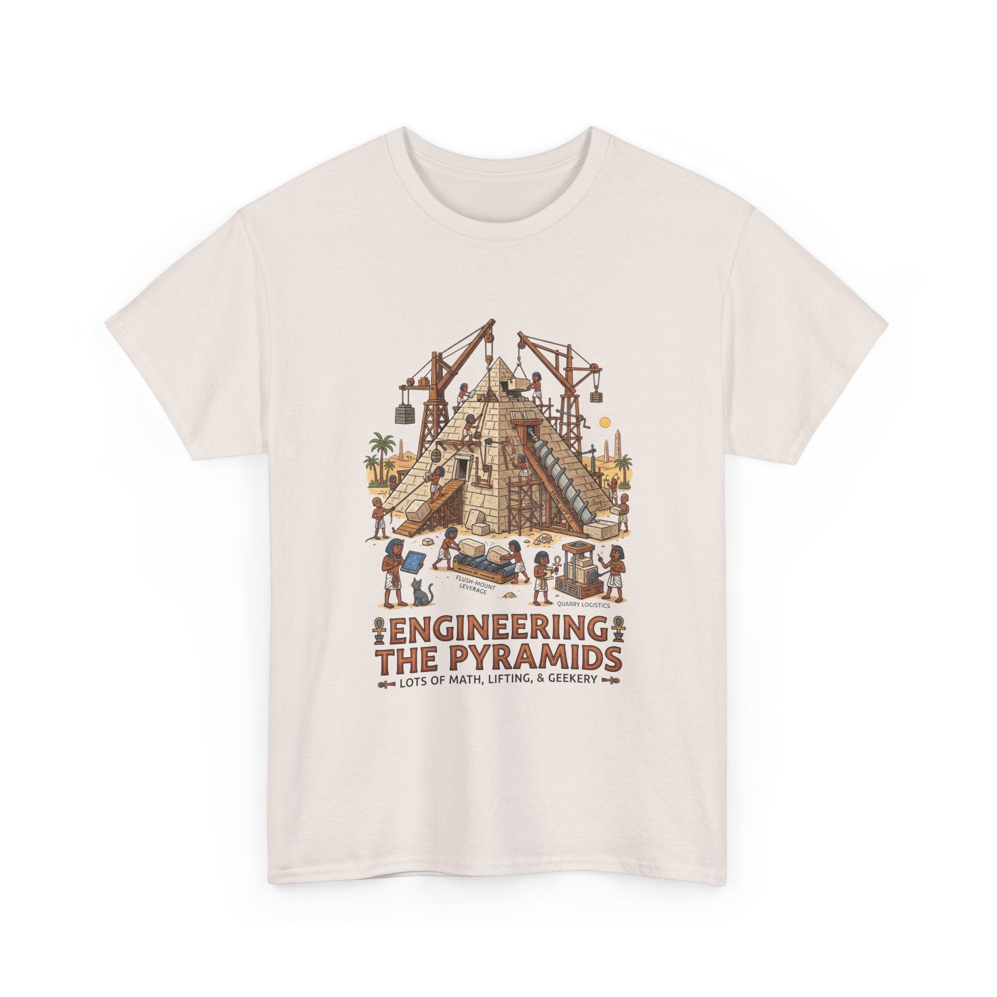 Pyramids Engineering T-Shirt – Vintage Egypt Construction Graphic Tee