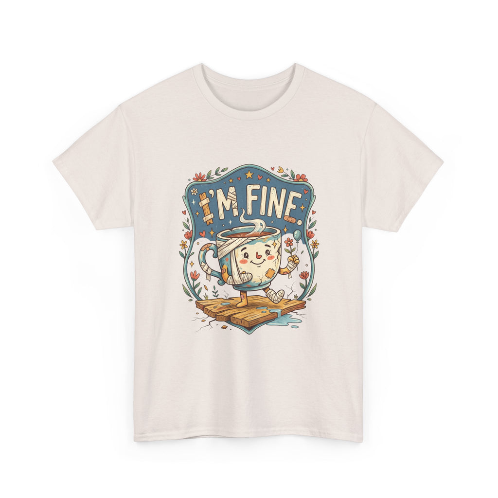 T-Shirt - 'I'm Fine' Cute Kettle Graphic Tee, Cozy Tea Lover Gift