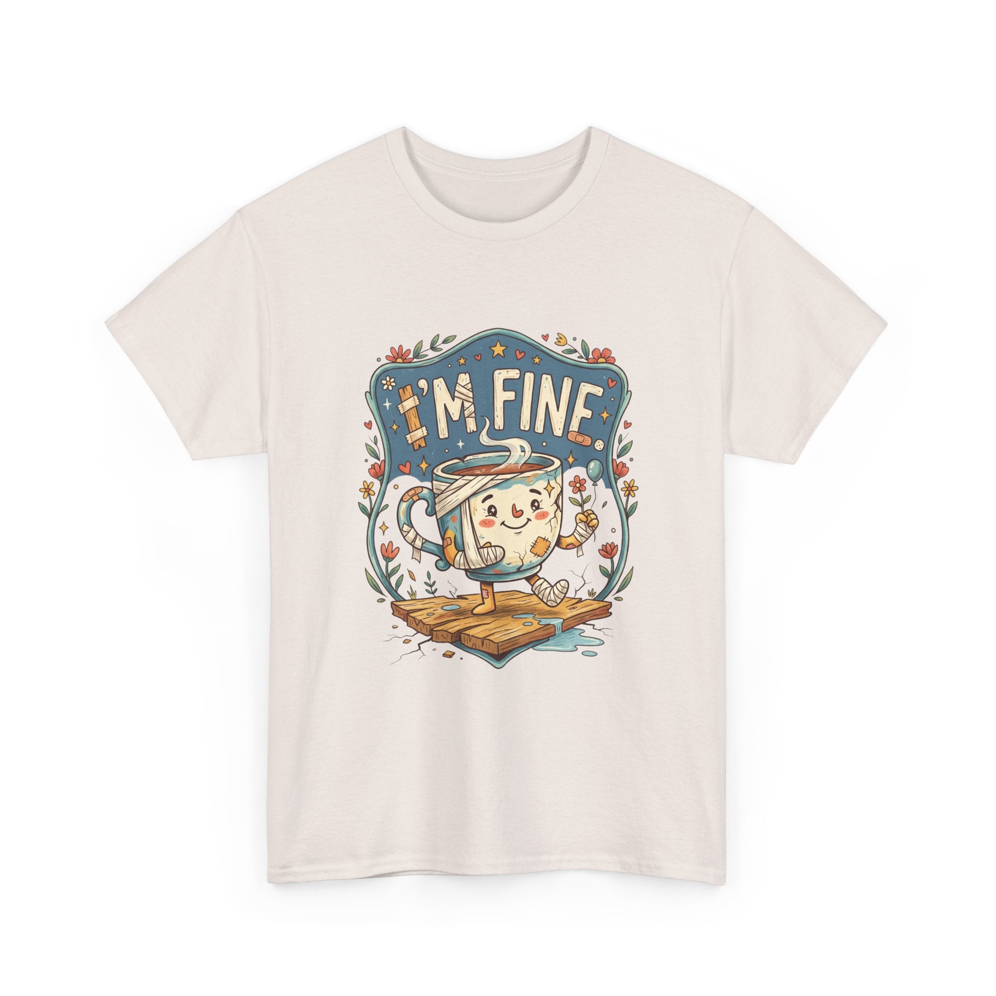 T-Shirt - 'I'm Fine' Cute Kettle Graphic Tee, Cozy Tea Lover Gift