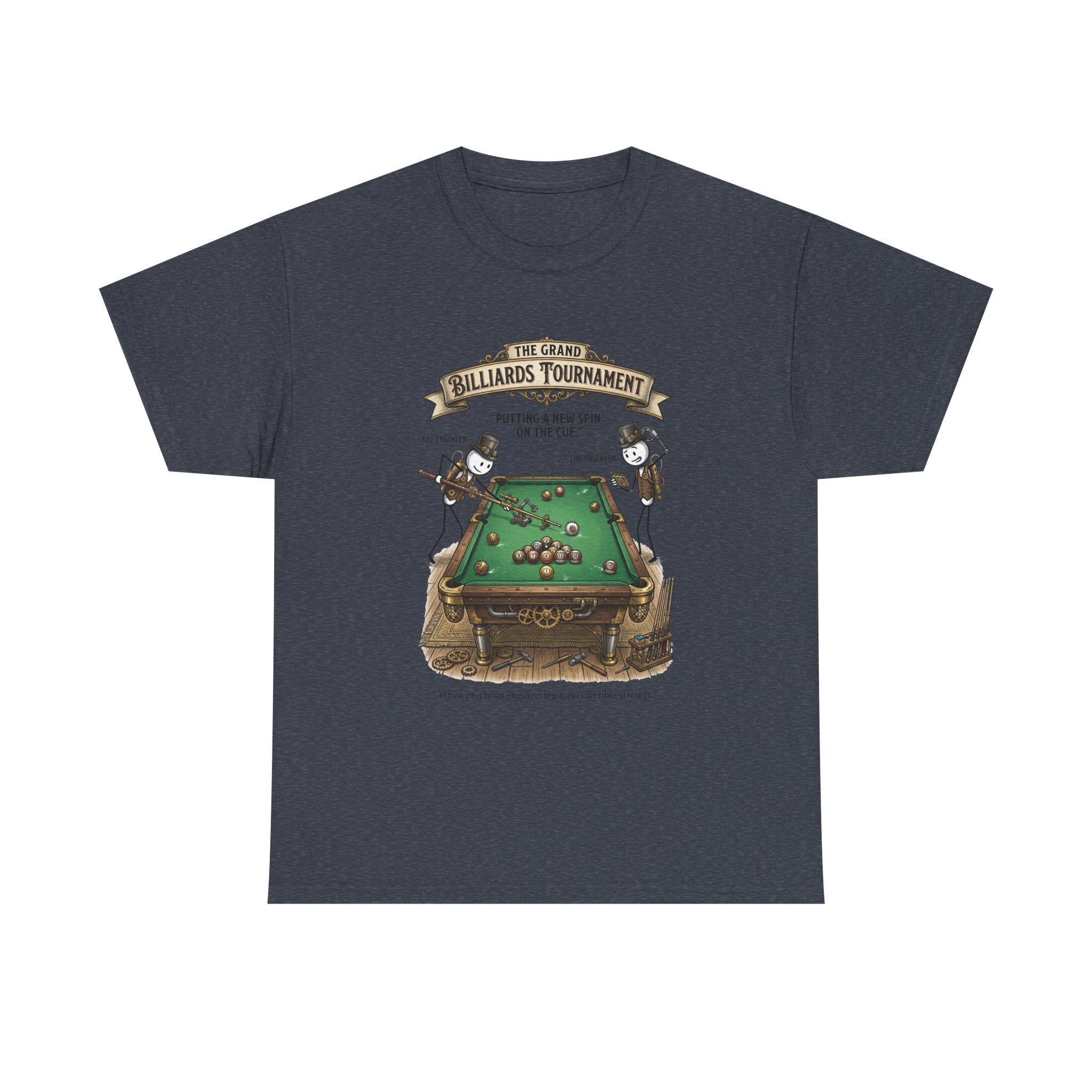 Billiards Tournament T-Shirt — Vintage Pool Table Graphic Tee