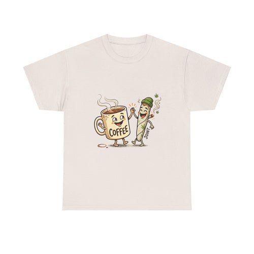 Coffee & a Joint Friends T-Shirt — Funny Breakfast Cartoon Tee