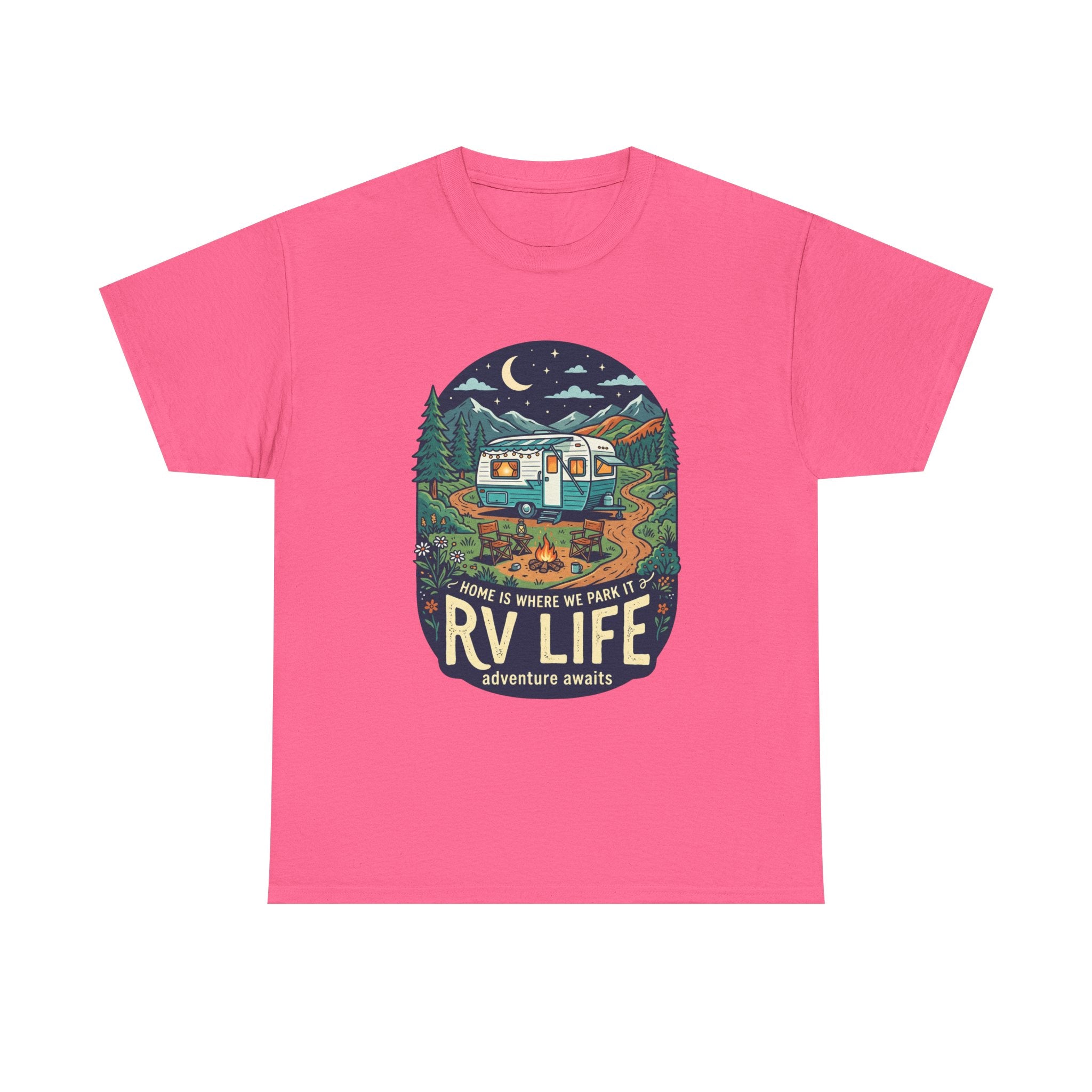 RV Life T-Shirt — Retro Camper Graphic Tee (“Home Is Where We Park It”)
