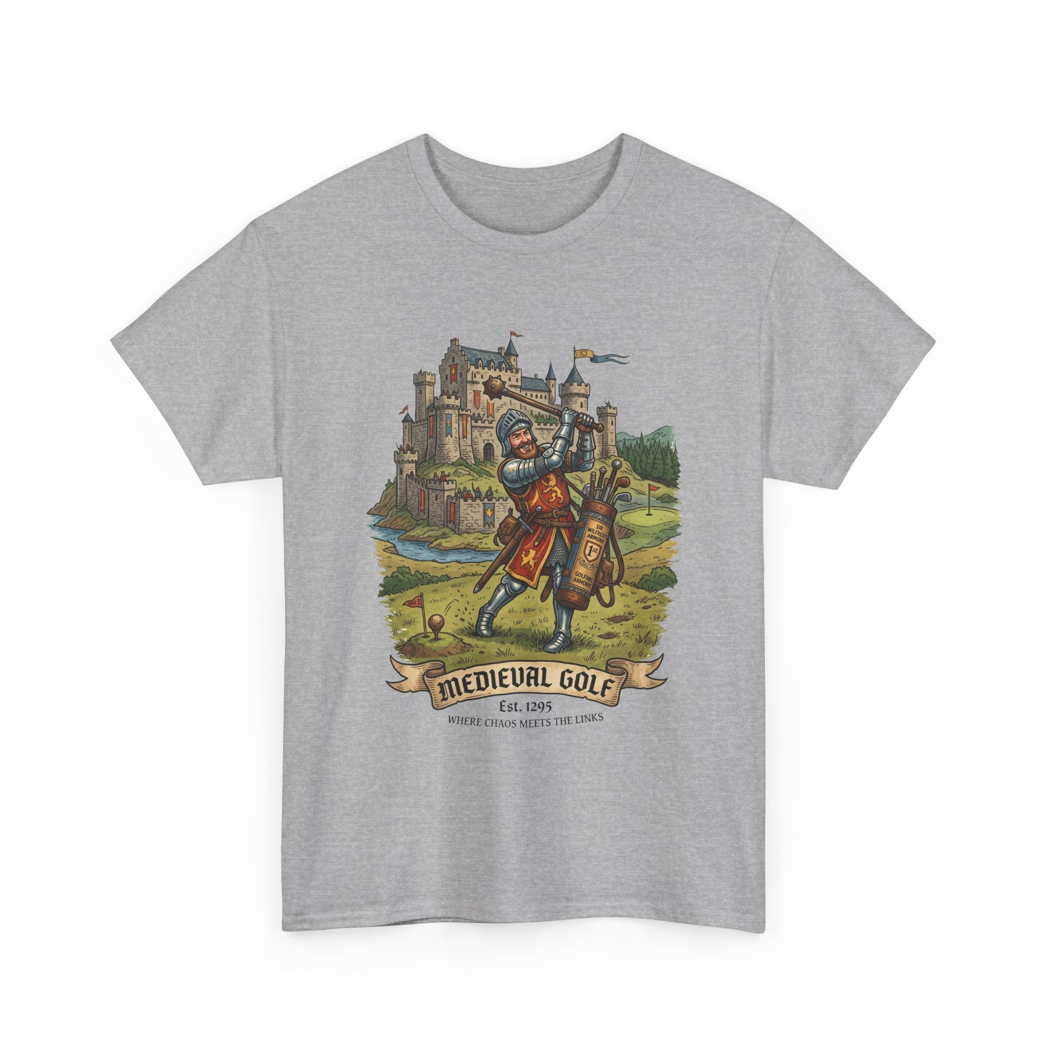 Medieval Golf T-Shirt – Vintage Knight Golfing Castle Graphic Tee
