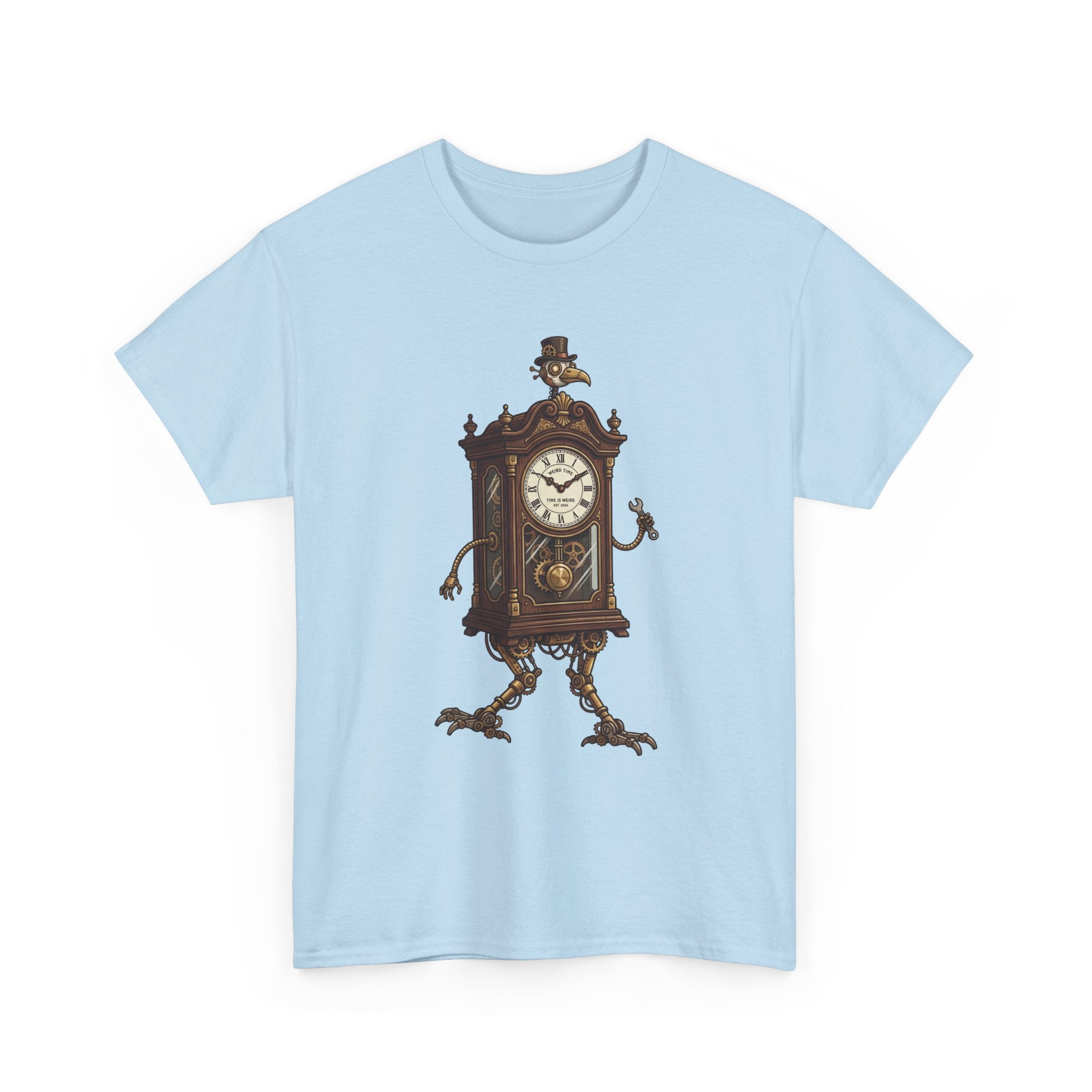 Clockwork Grandfather Tee — Vintage Walking Clock Graphic T-Shirt
