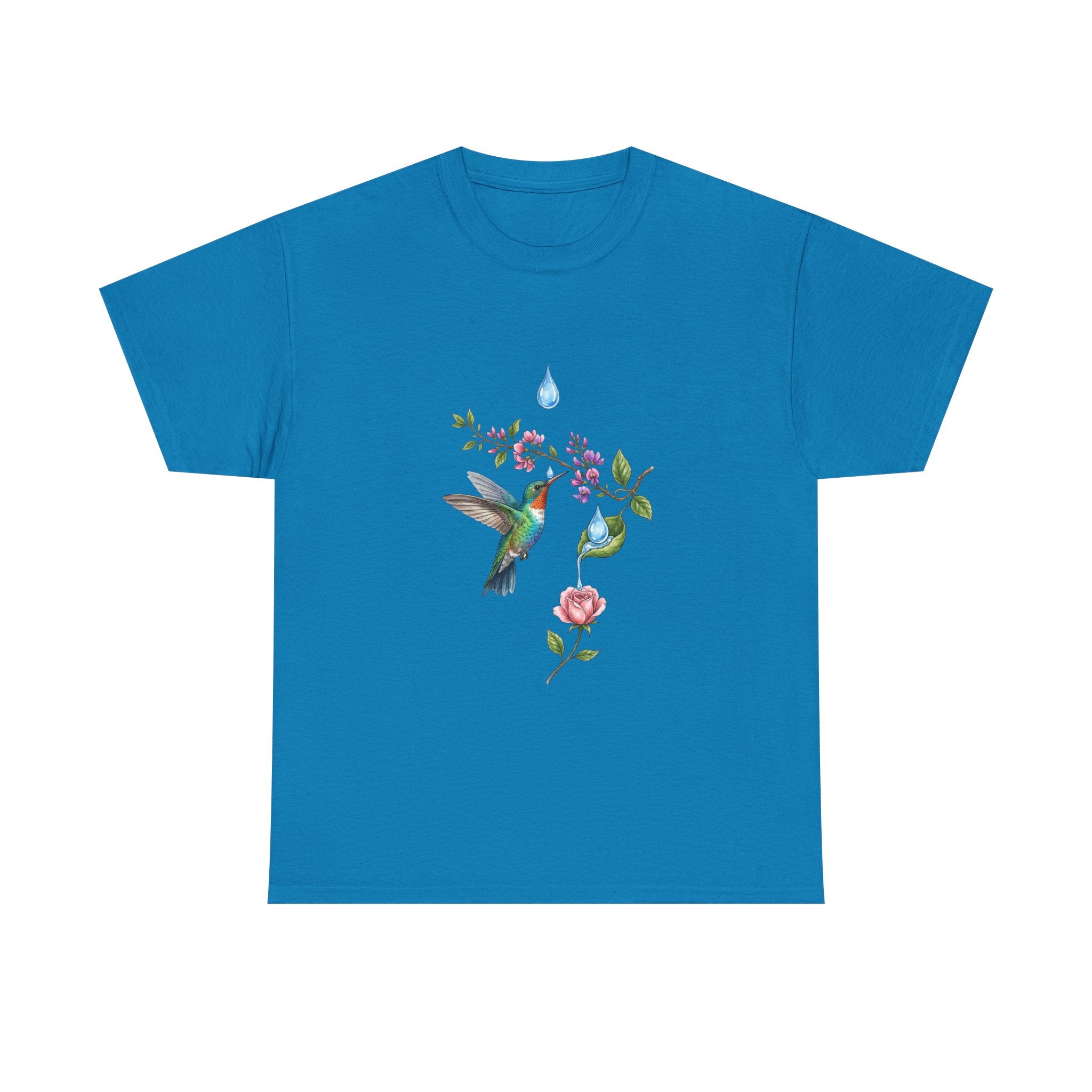 Hummingbird & Floral Tee — Watercolor Garden Shirt
