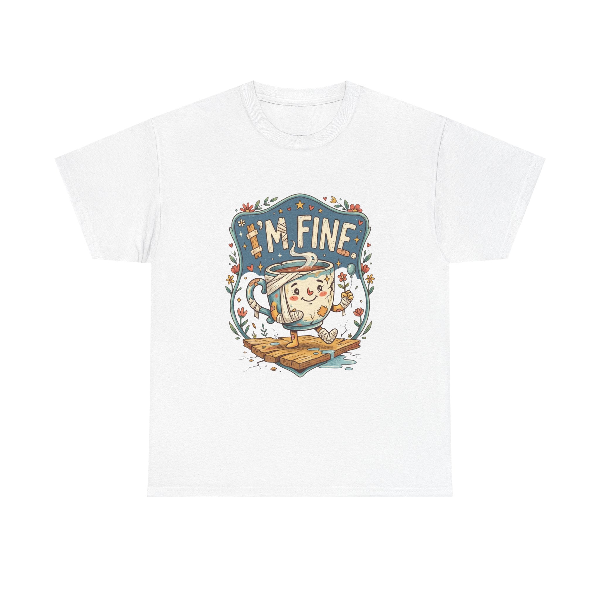 T-Shirt - 'I'm Fine' Cute Kettle Graphic Tee, Cozy Tea Lover Gift