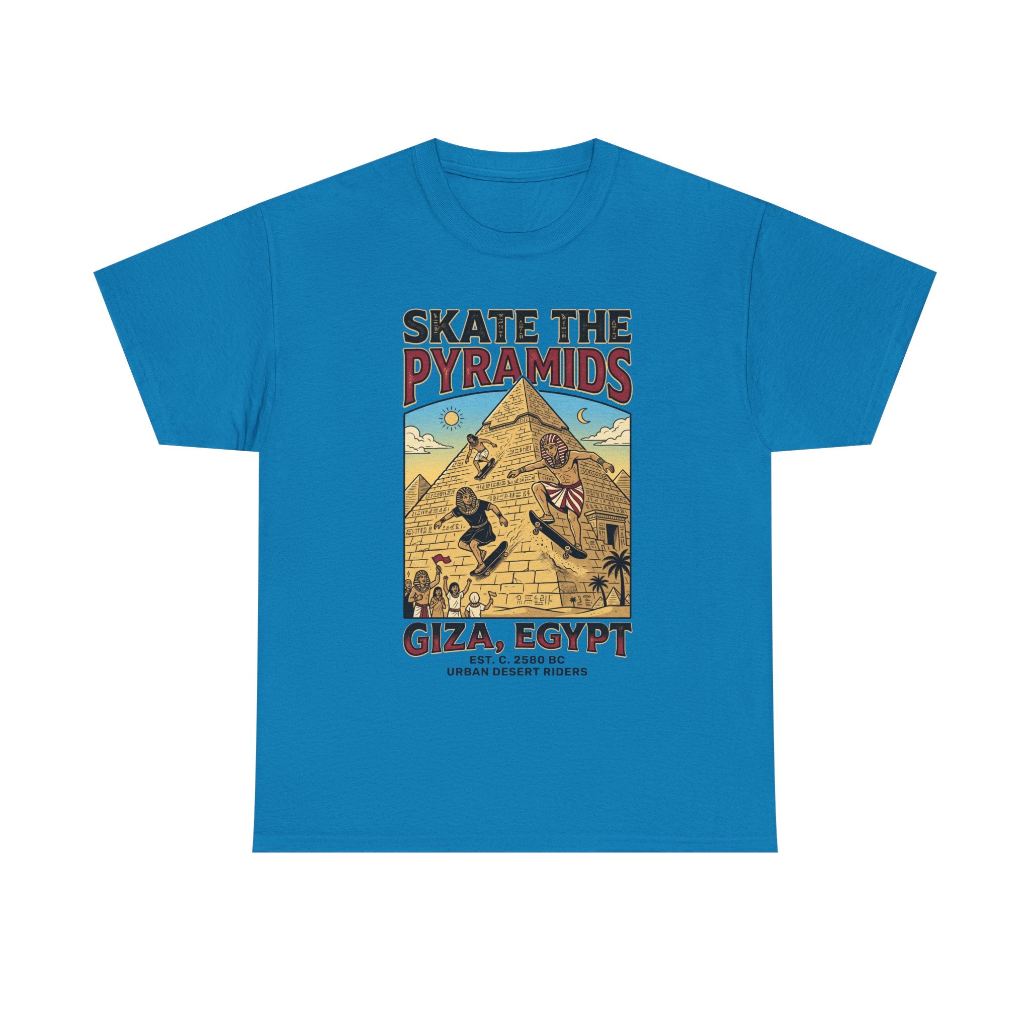 Skate The Pyramids Tee — Giza Egypt Skateboarding Graphic T-Shirt