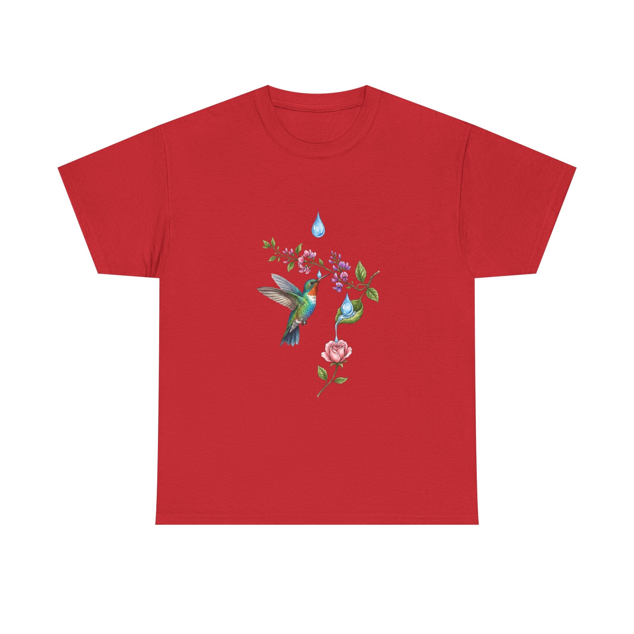 Hummingbird & Floral Tee — Watercolor Garden Shirt