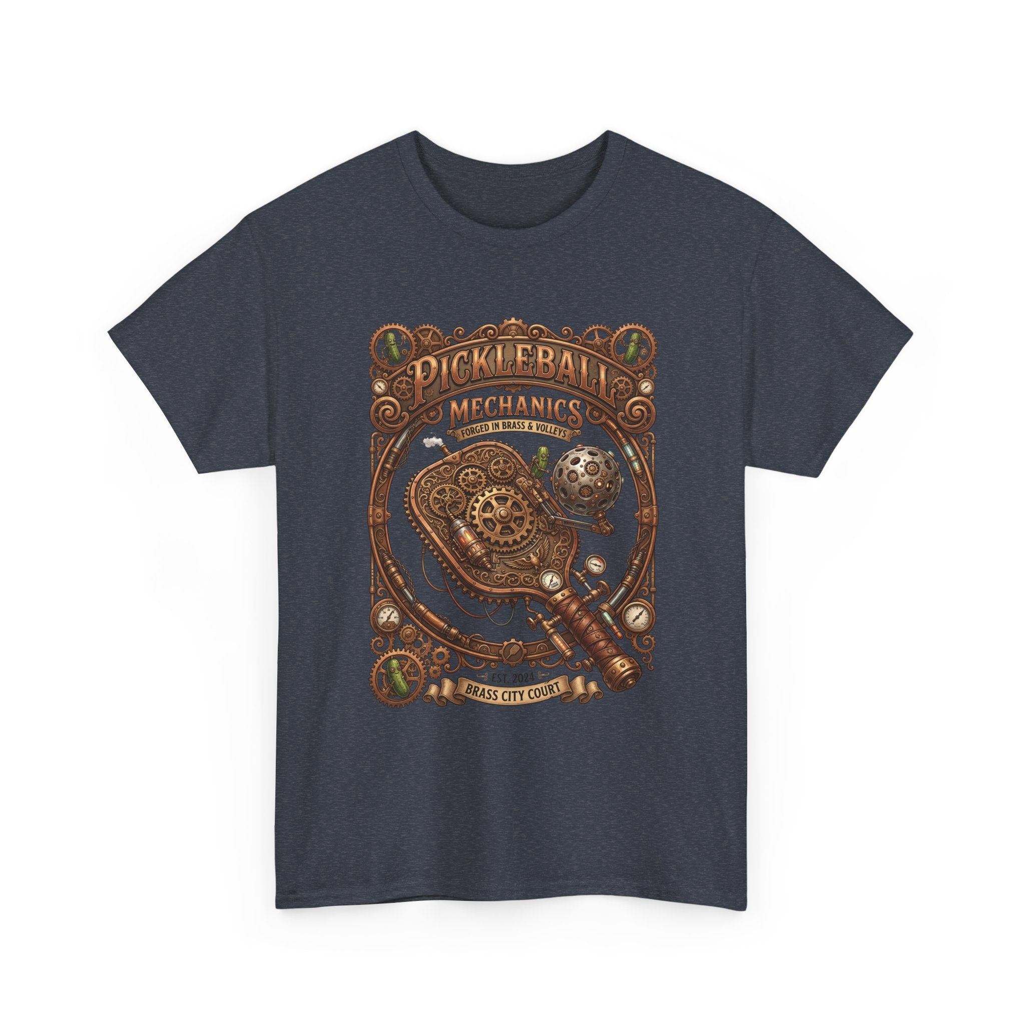 Pickleball Mechanics T-Shirt — Vintage Steampunk Paddle Design