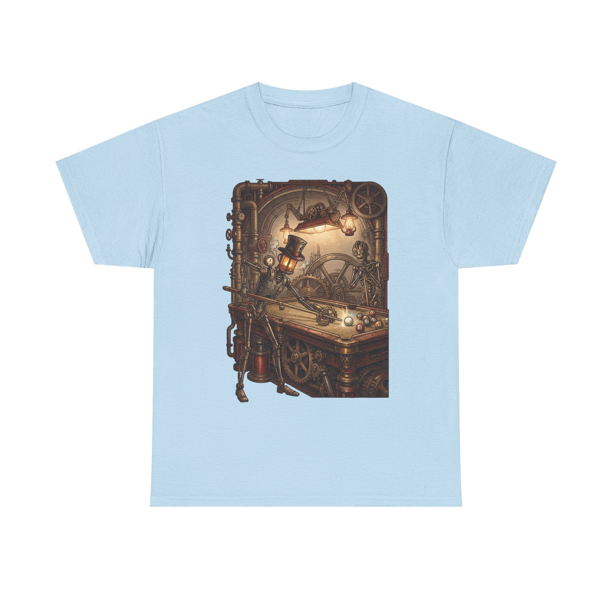 Steampunk Billiards T-Shirt – Vintage Pool Illustration