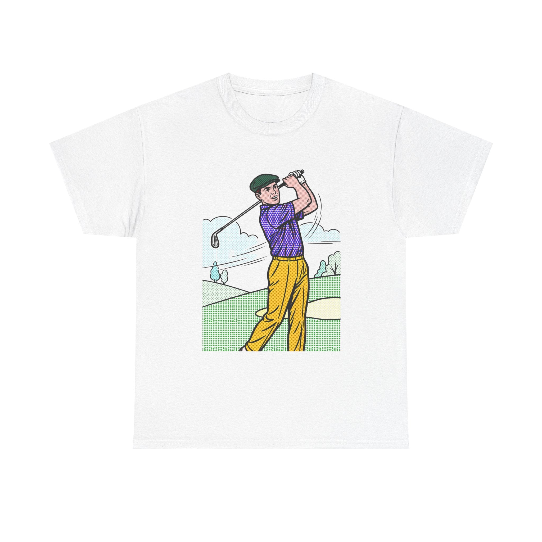 Golf Golfer Illustration T‑Shirt — Vintage Swing Graphic Tee for Golf Lovers