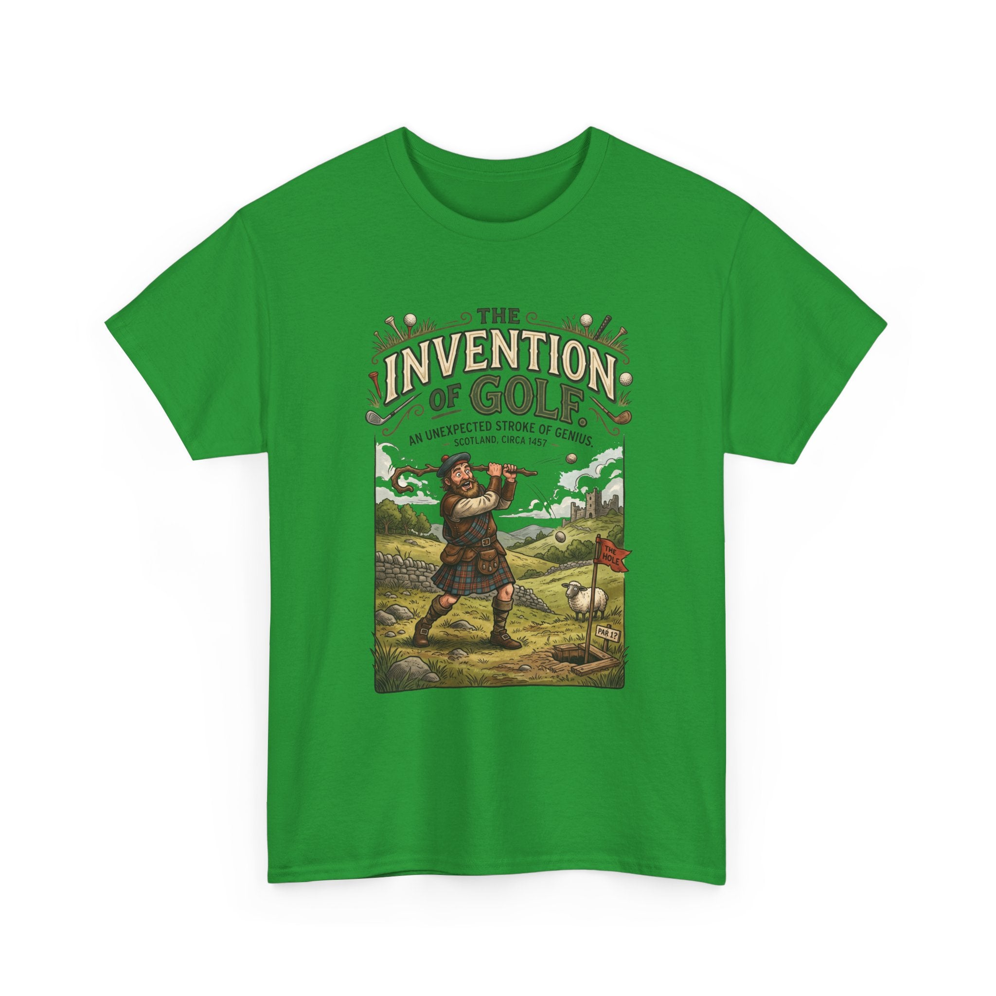 Golf Tee — 'The Invention of Golf' Vintage Golfing Graphic Shirt