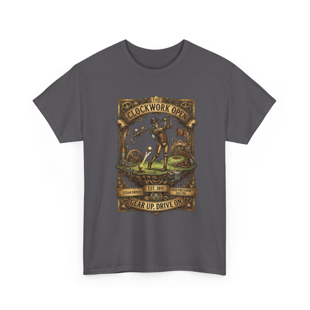 Steampunk Golf Tee — Vintage Mechanical Tin Man Graphic T-Shirt