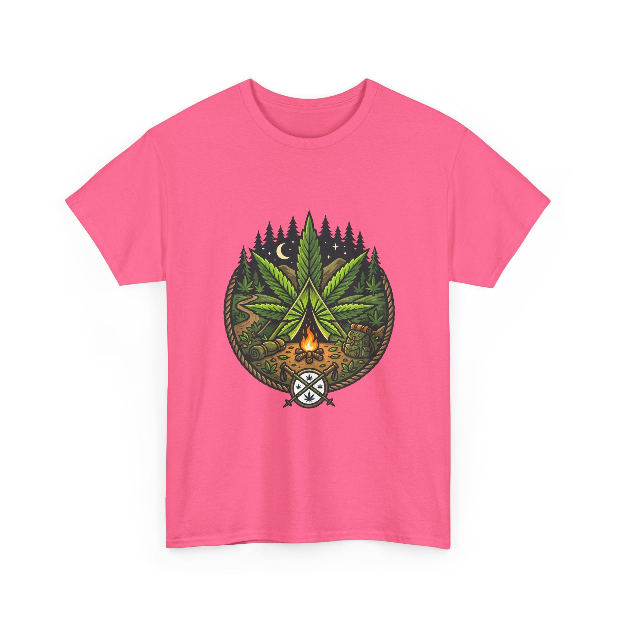 T-Shirt — Campfire Cannabis Leaf Graphic Tee