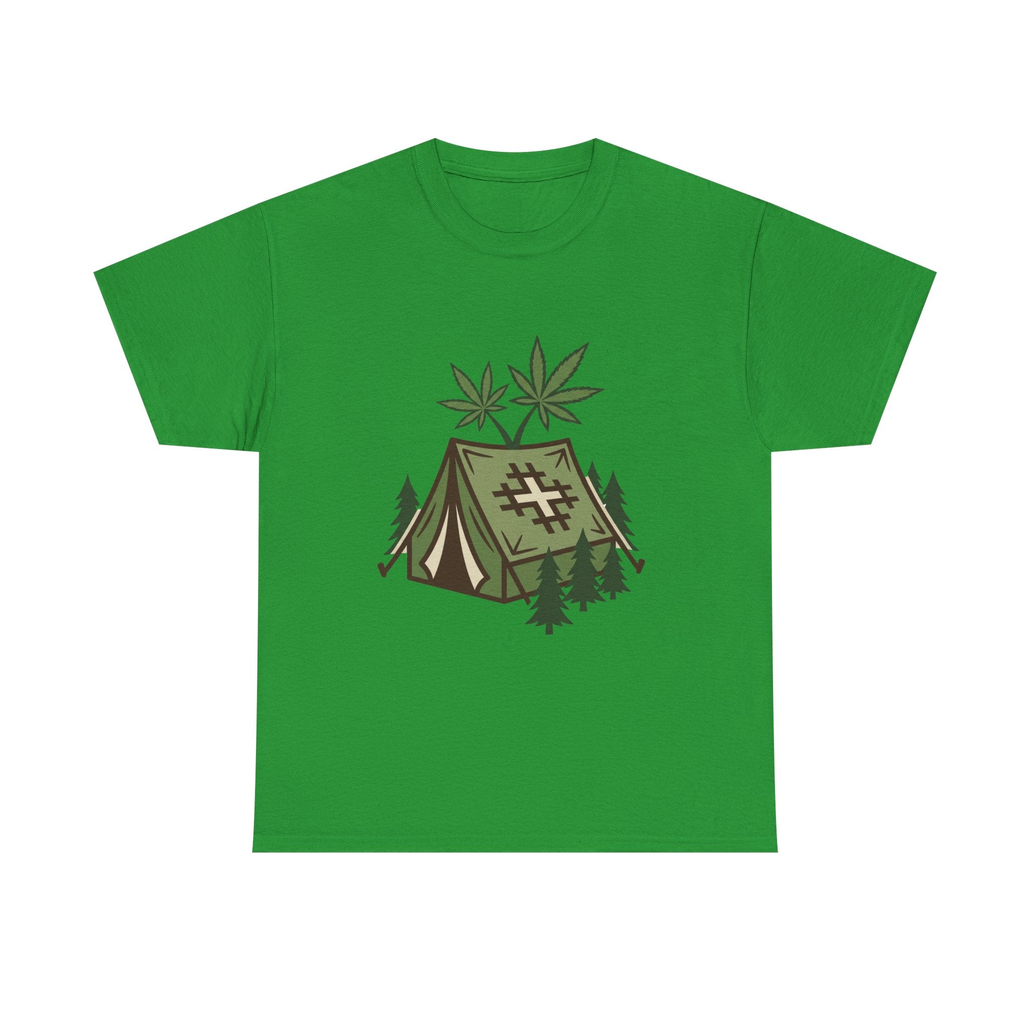 Camping Tent Cannabis T-Shirt – Weed Outdoor Adventure Graphic Tee