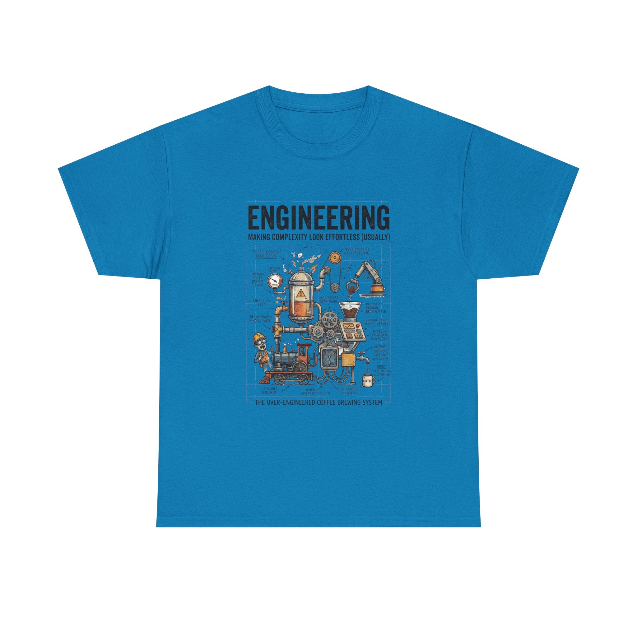 Engineering Diagram T‑Shirt — Funny STEM Illustration Tee for Engineers & Students