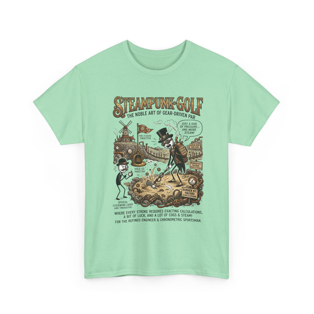 Steampunk Golf T-Shirt — Vintage Mechanical Golfers Graphic Tee