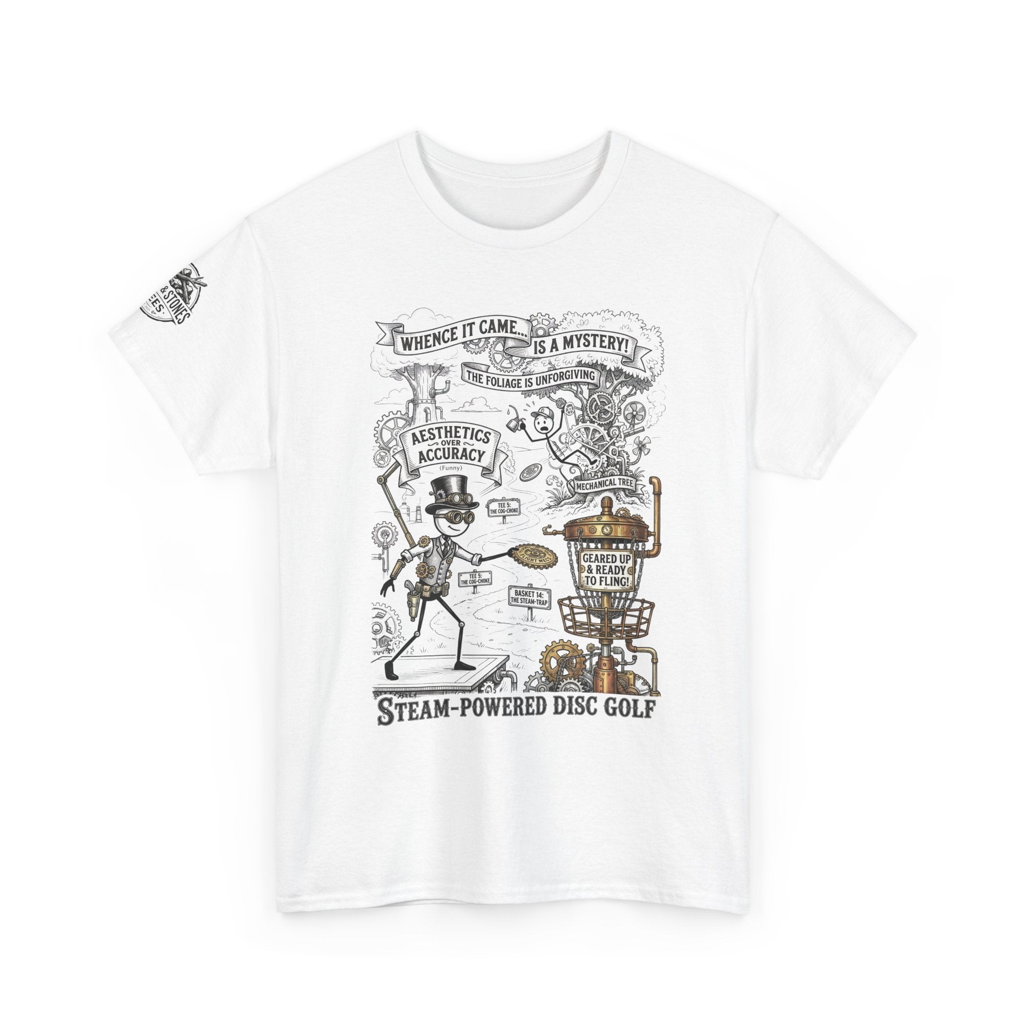 Steam-Powered Disc Golf T-Shirt | Steampunk Disc Golf Design