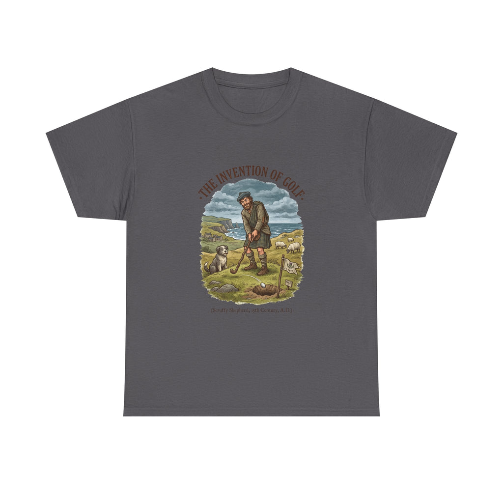 The Invention of Golf T-Shirt — Vintage Golfer Illustration Tee