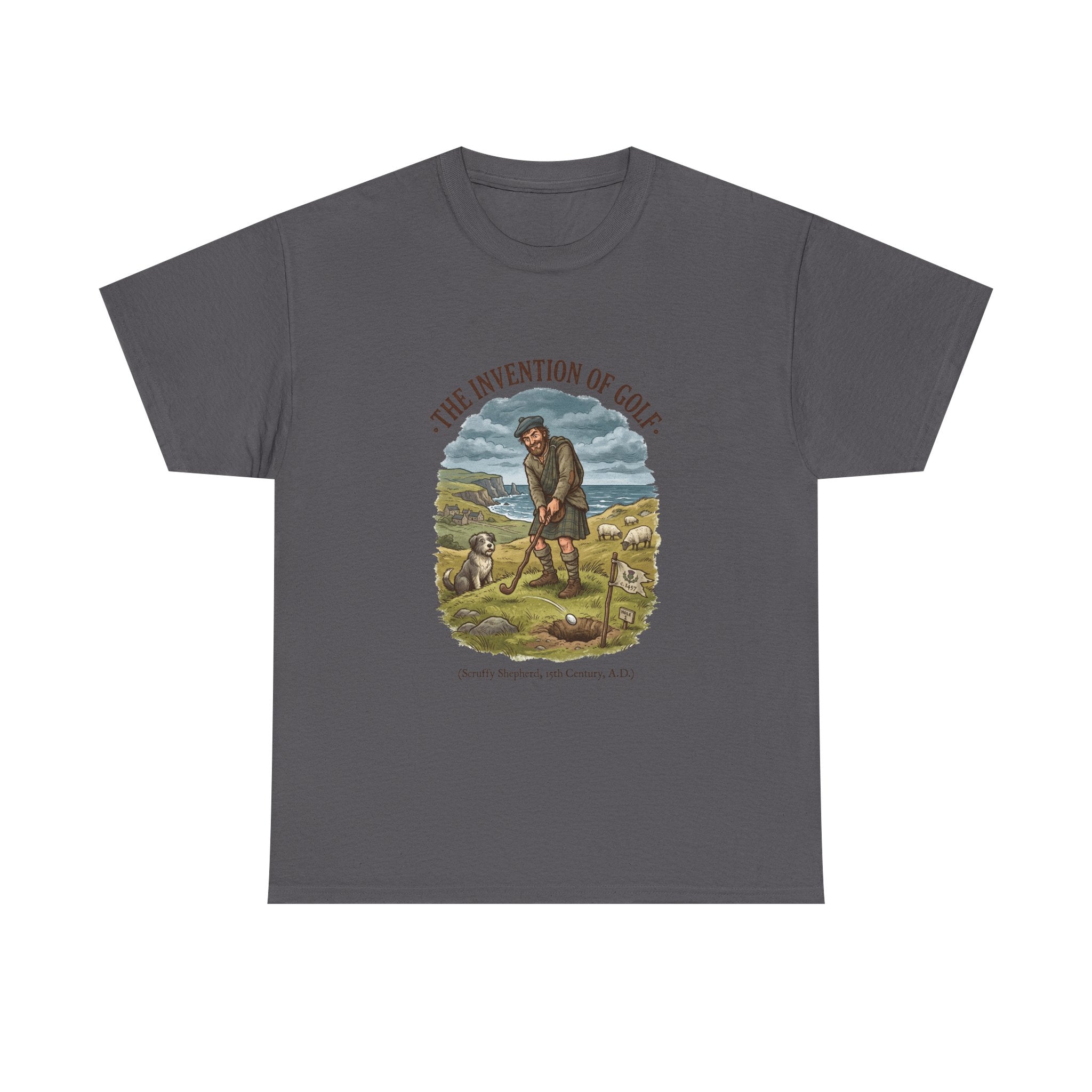 The Invention of Golf T-Shirt — Vintage Golfer Illustration Tee