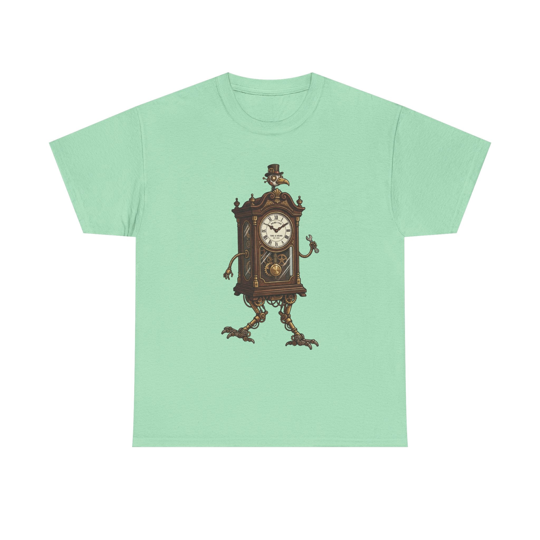 Clockwork Grandfather Tee — Vintage Walking Clock Graphic T-Shirt
