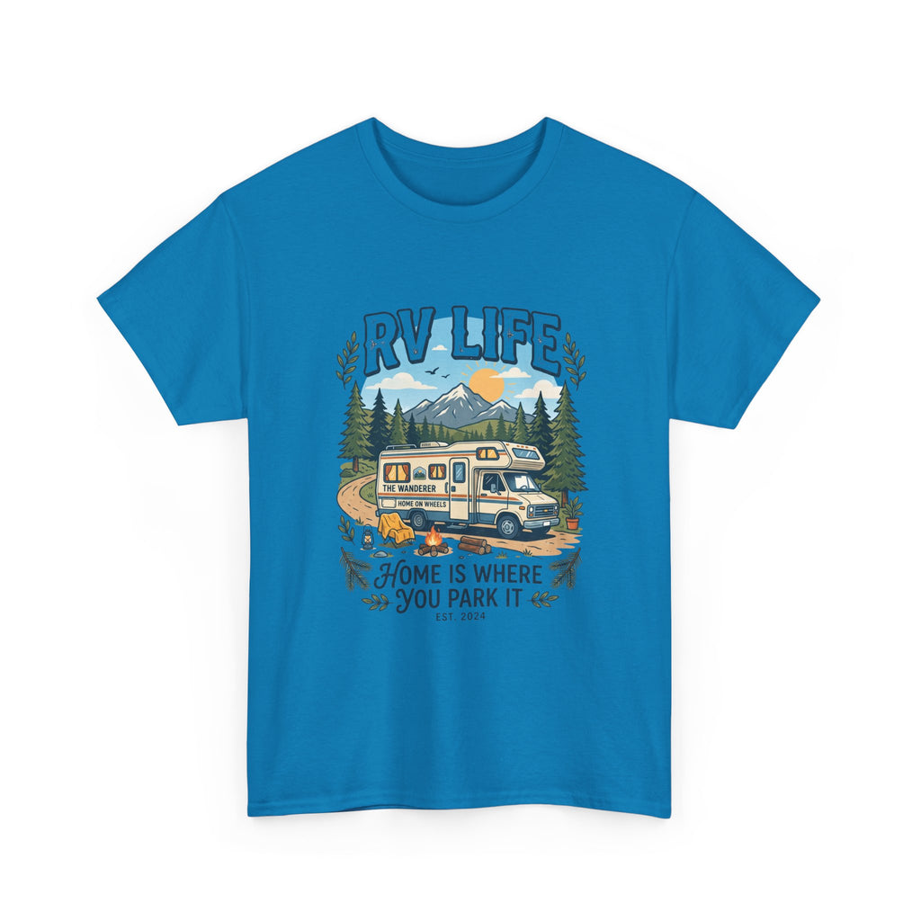 RV Life T-Shirt – “Home Is Where You Park It” Camper Tee for RVing & Outdoor Lovers