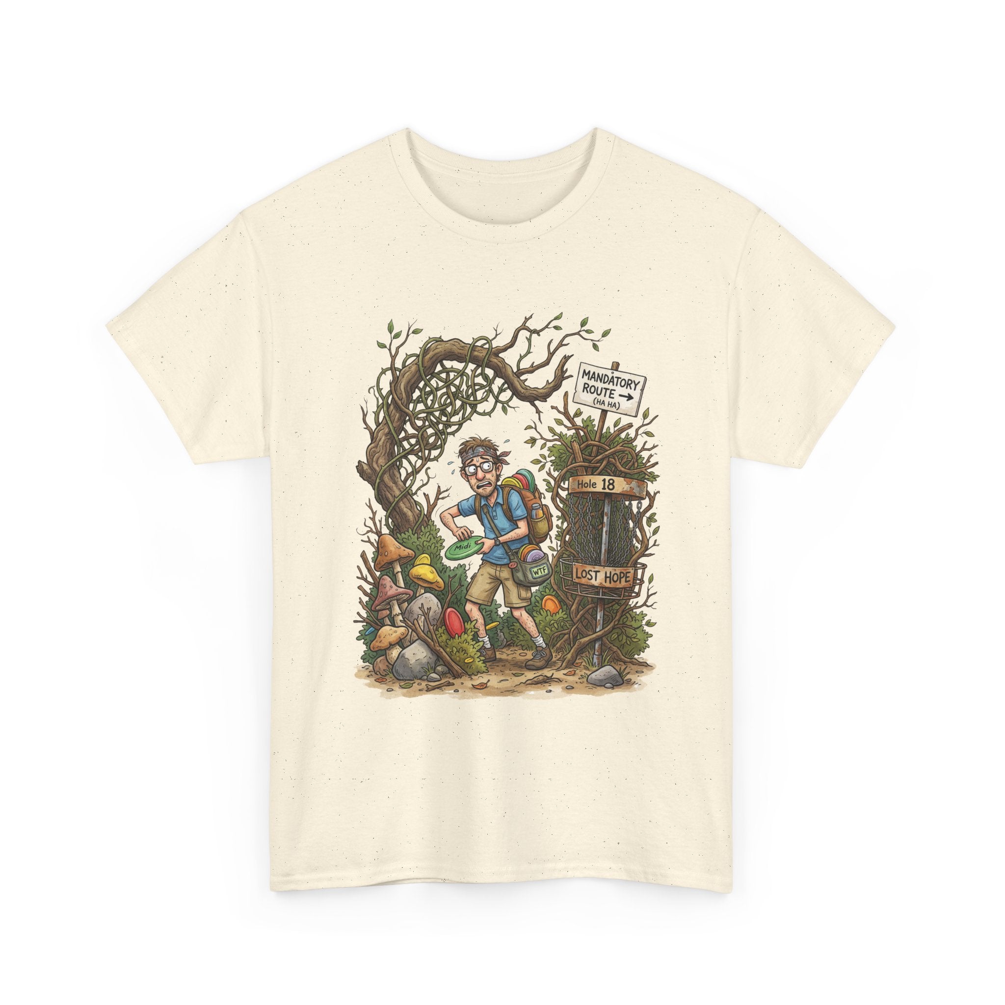 Disc Golf Graphic Tee — "Lost But Loving It" Outdoor Adventure T-Shirt