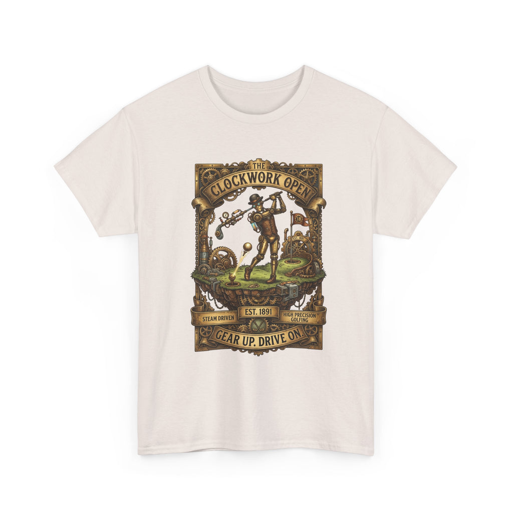 Steampunk Golf Tee — Vintage Mechanical Tin Man Graphic T-Shirt