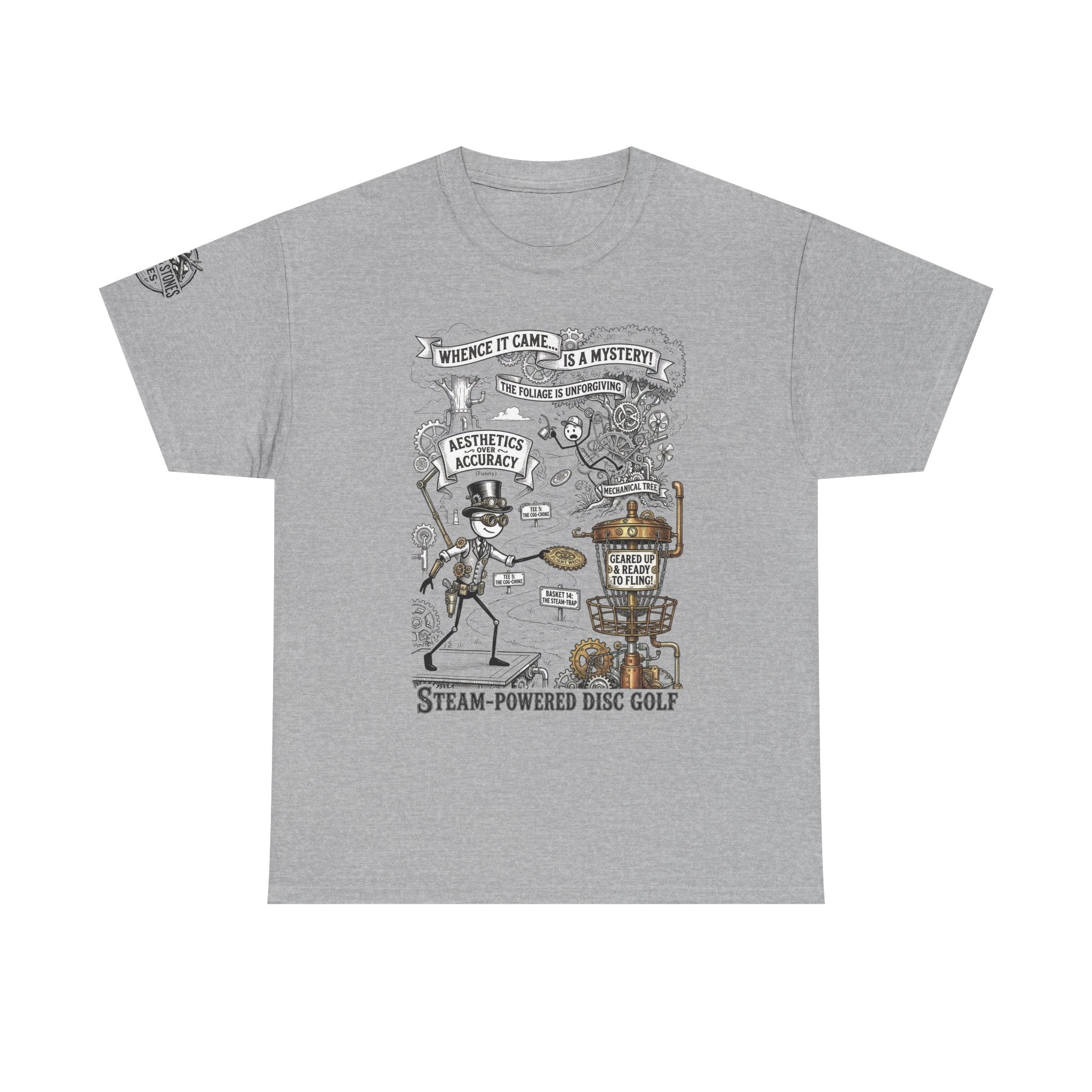 Steam-Powered Disc Golf T-Shirt | Steampunk Disc Golf Design