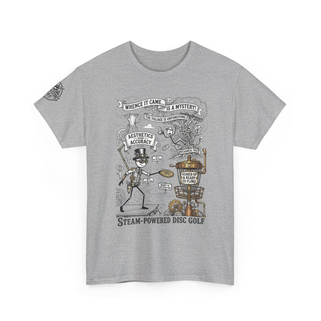 Steam-Powered Disc Golf T-Shirt | Steampunk Disc Golf Design