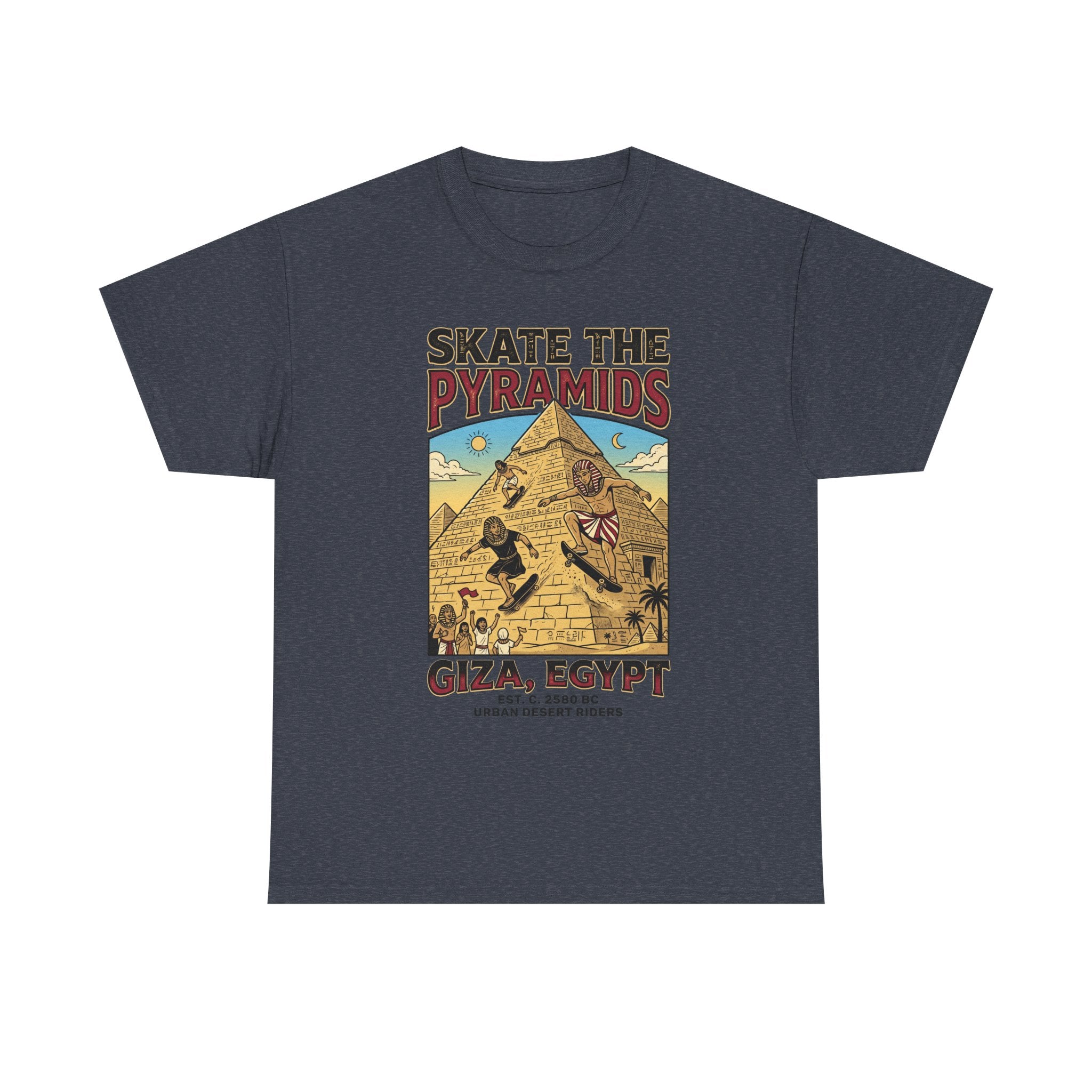 Skate The Pyramids Tee — Giza Egypt Skateboarding Graphic T-Shirt