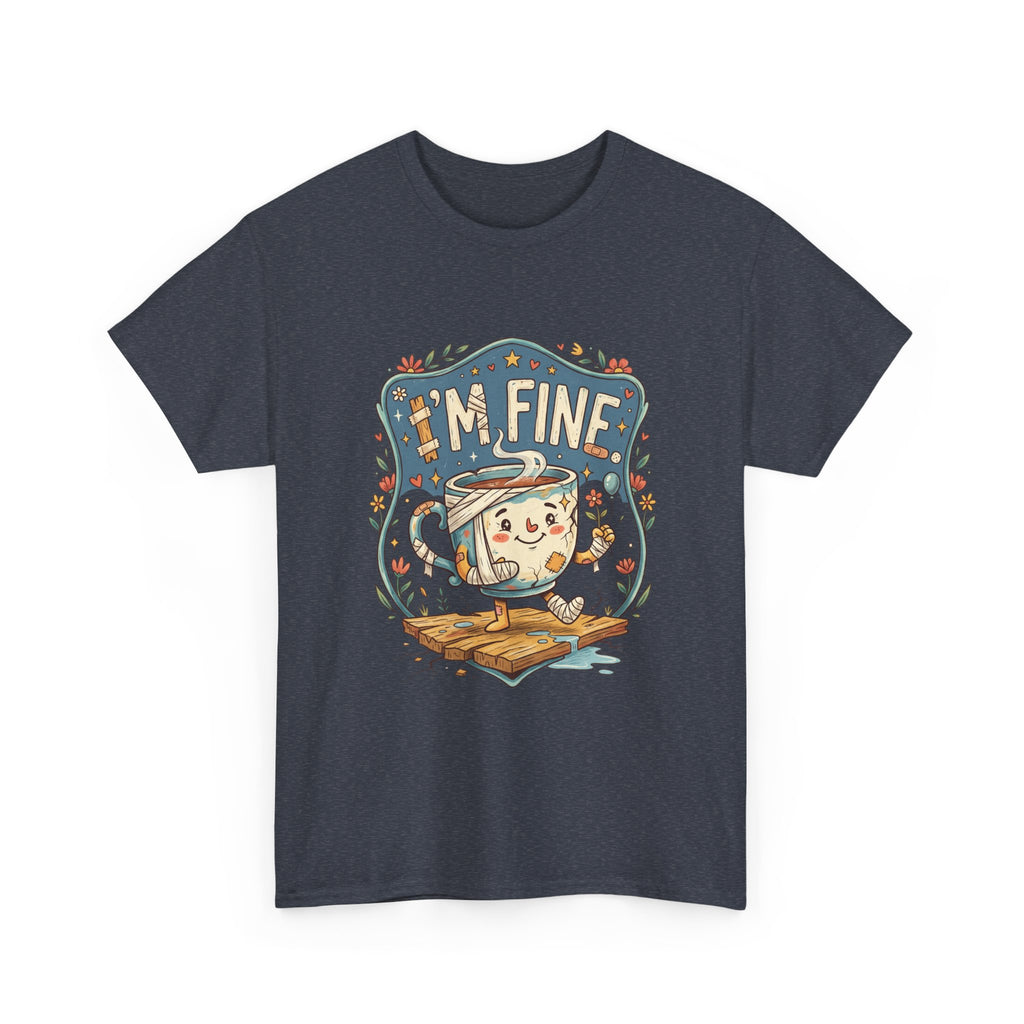 T-Shirt - 'I'm Fine' Cute Kettle Graphic Tee, Cozy Tea Lover Gift