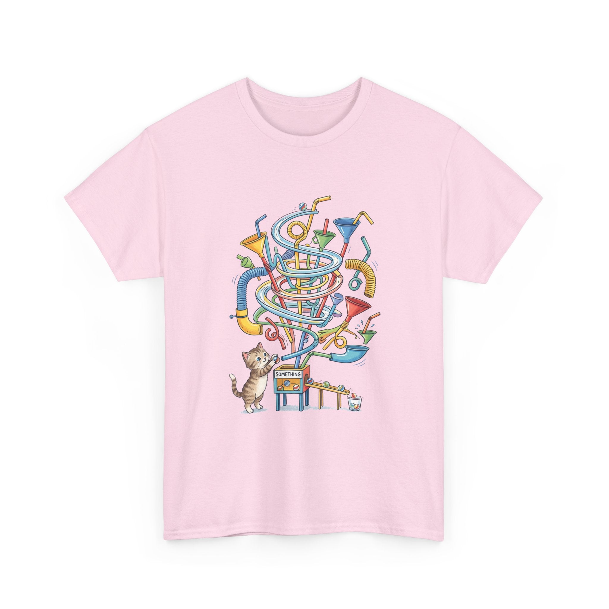 Music Cat T-Shirt — Whimsical Cat Playing Colorful Instruments Tee