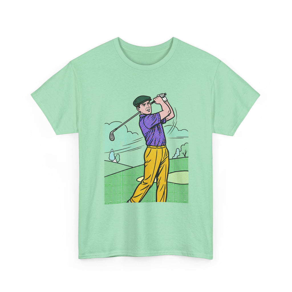Golf Golfer Illustration T‑Shirt — Vintage Swing Graphic Tee for Golf Lovers