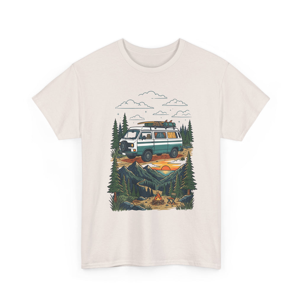 Camper Van Adventure Tee — Retro Van Camping Graphic T-Shirt
