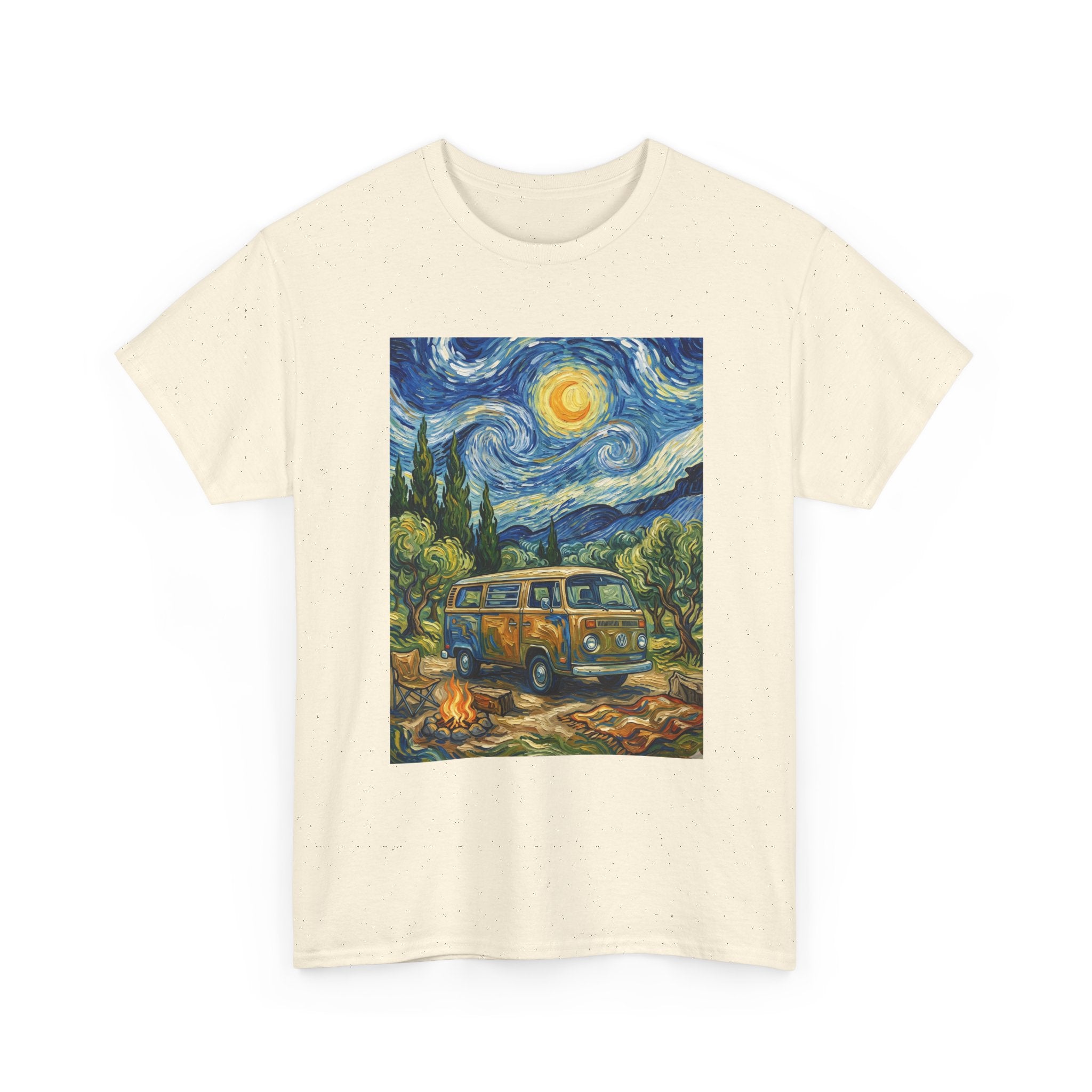 Van Gogh Night Van T-Shirt — Vintage Camper Starry Sky Tee