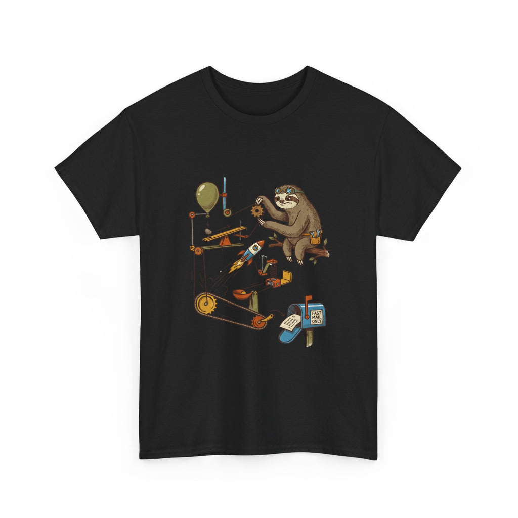 T-Shirt — Sloth Rube Goldberg Machine Graphic Tee