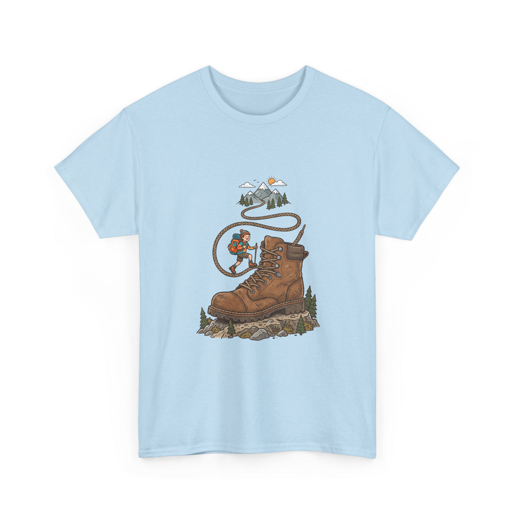 Hiking Boot Adventure Graphic Tee — Outdoor Trail Camper Shirt